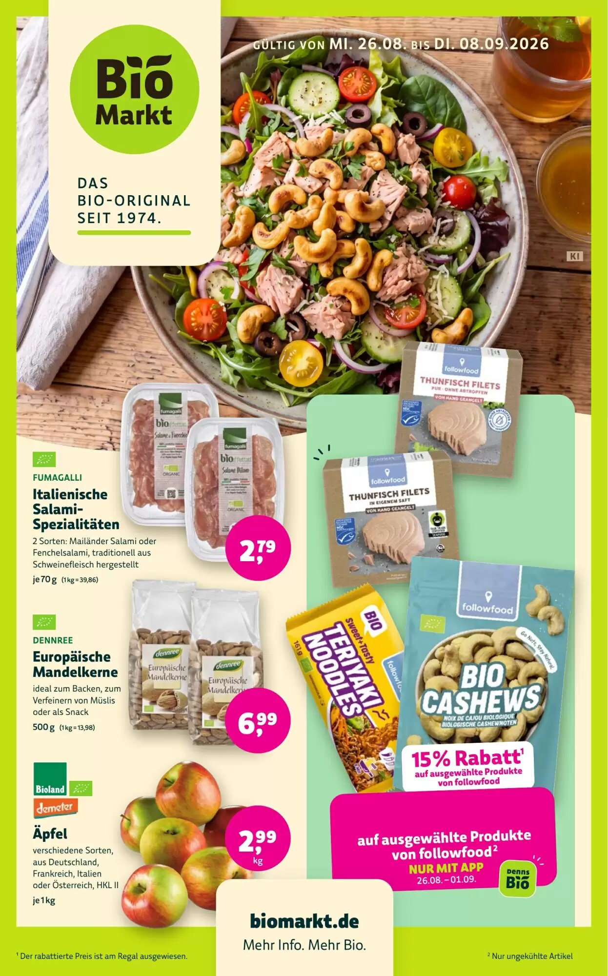 Denns BioMarkt Prospekt (ab 26.08.2026) zum Blättern - Seite 1