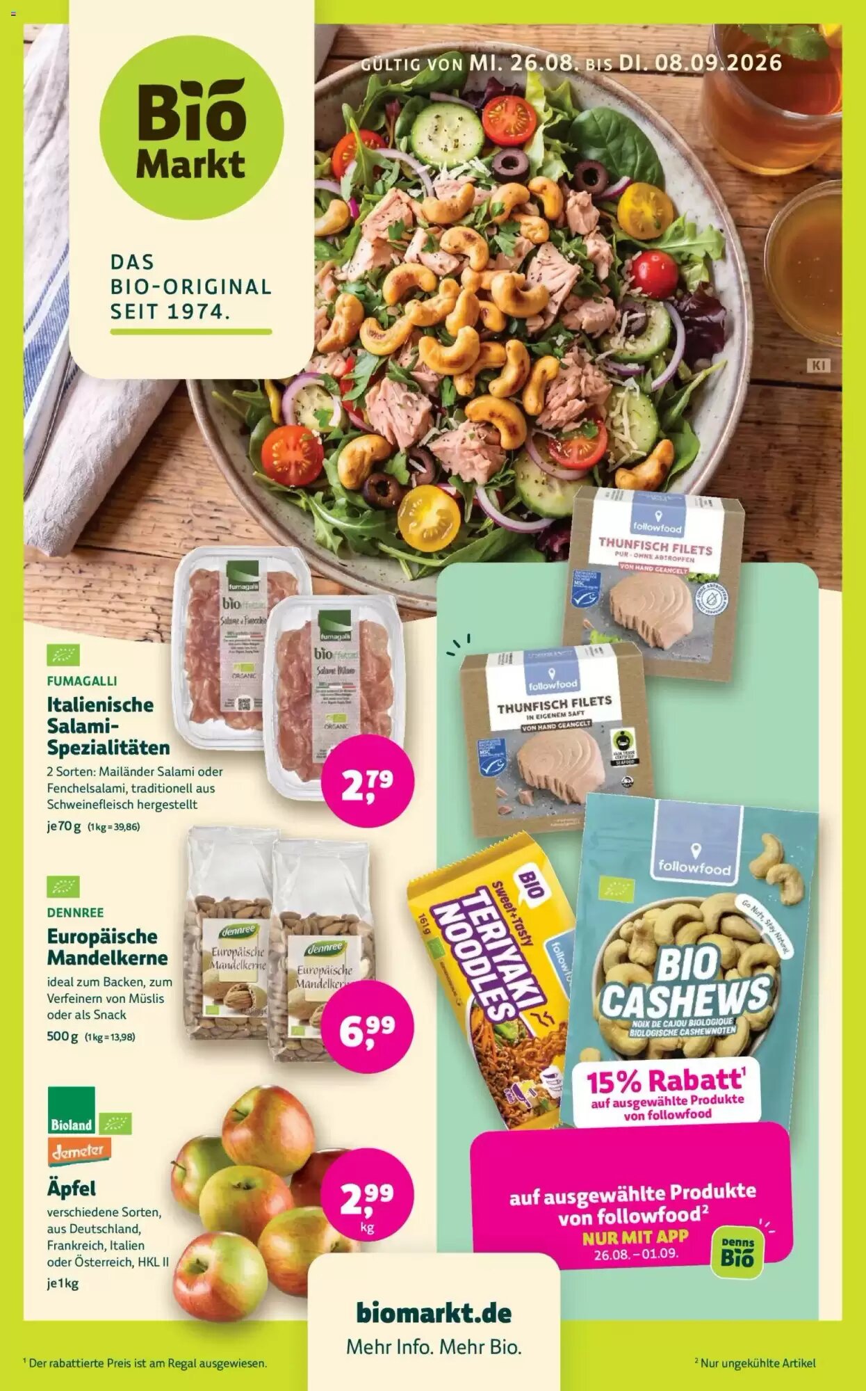 Biomarkt Prospekt (ab 26.08.2026) zum Blättern - Seite 1