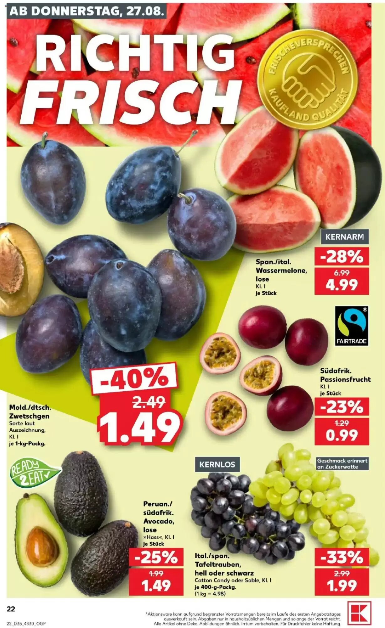 Kaufland Prospekt (ab 27.08.2026) zum Blättern - Seite 22