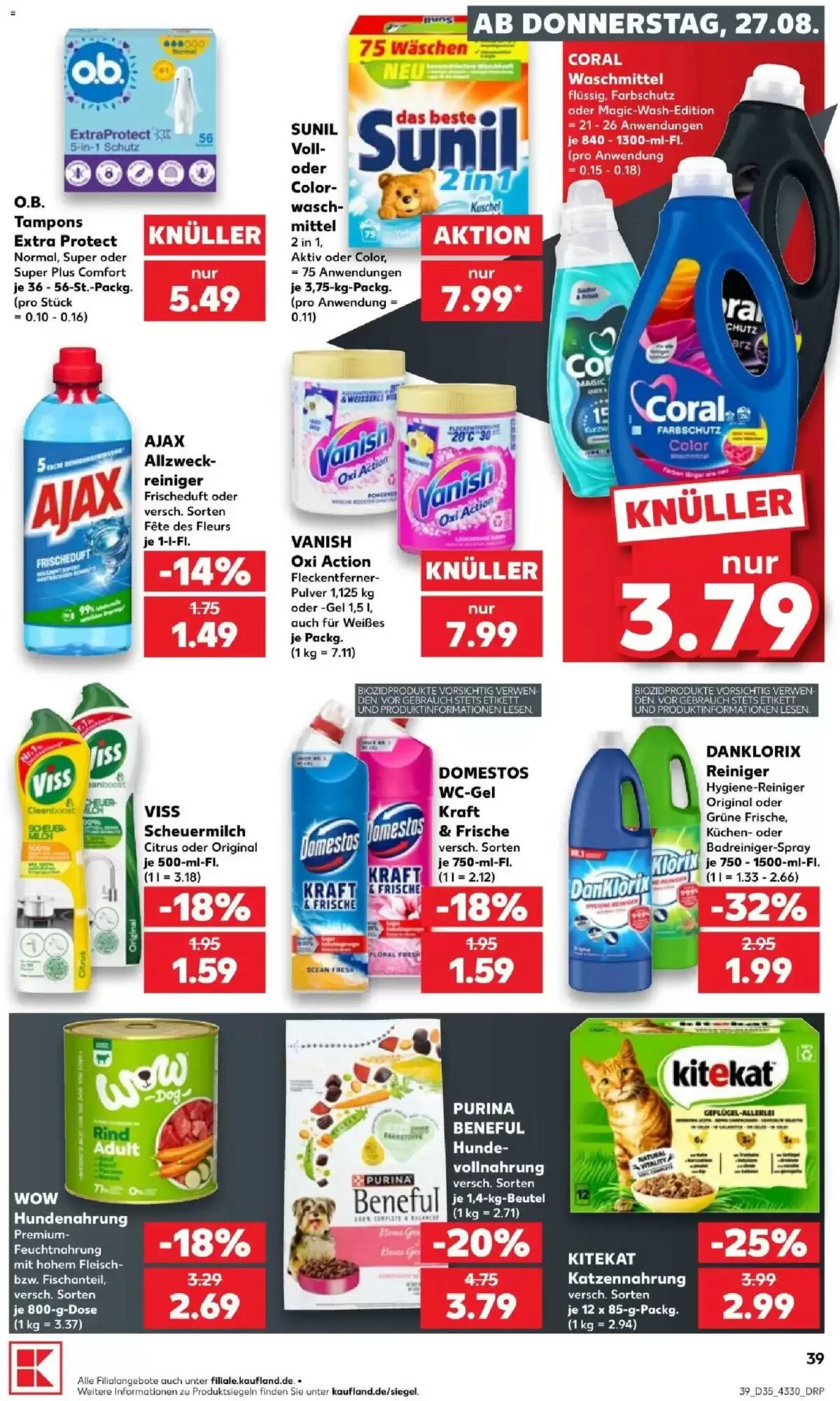 Kaufland Prospekt (ab 27.08.2026) zum Blättern - Seite 39