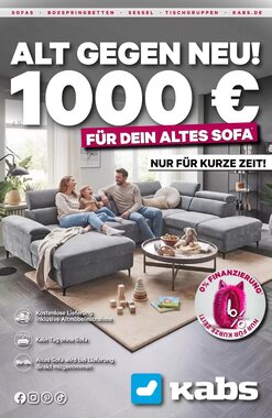 Kabs Polsterwelt Prospekt (ab 27.08.2026) zum Blättern