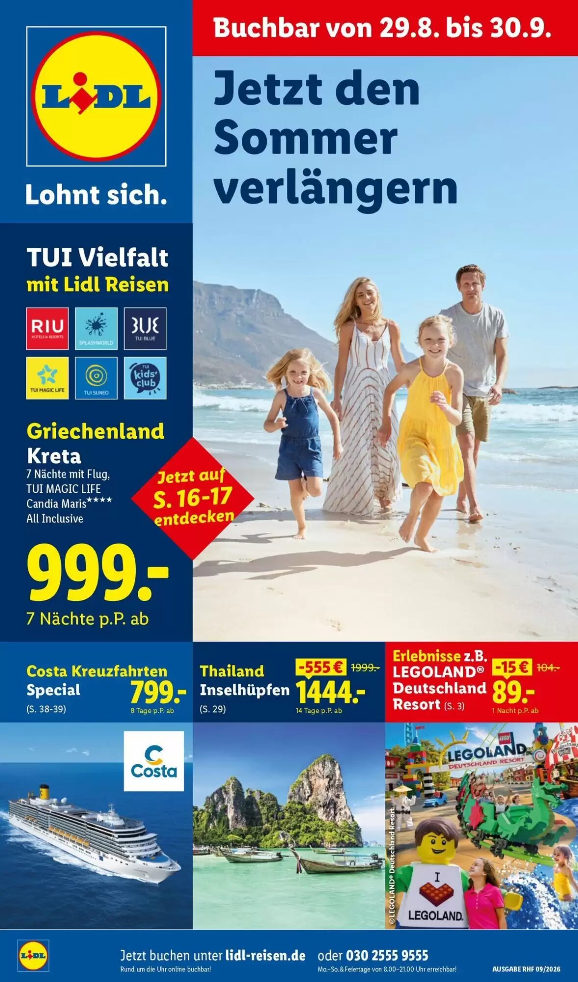 Lidl Reisen Prospekt (ab 29.08.2026) zum Blättern - Seite 1