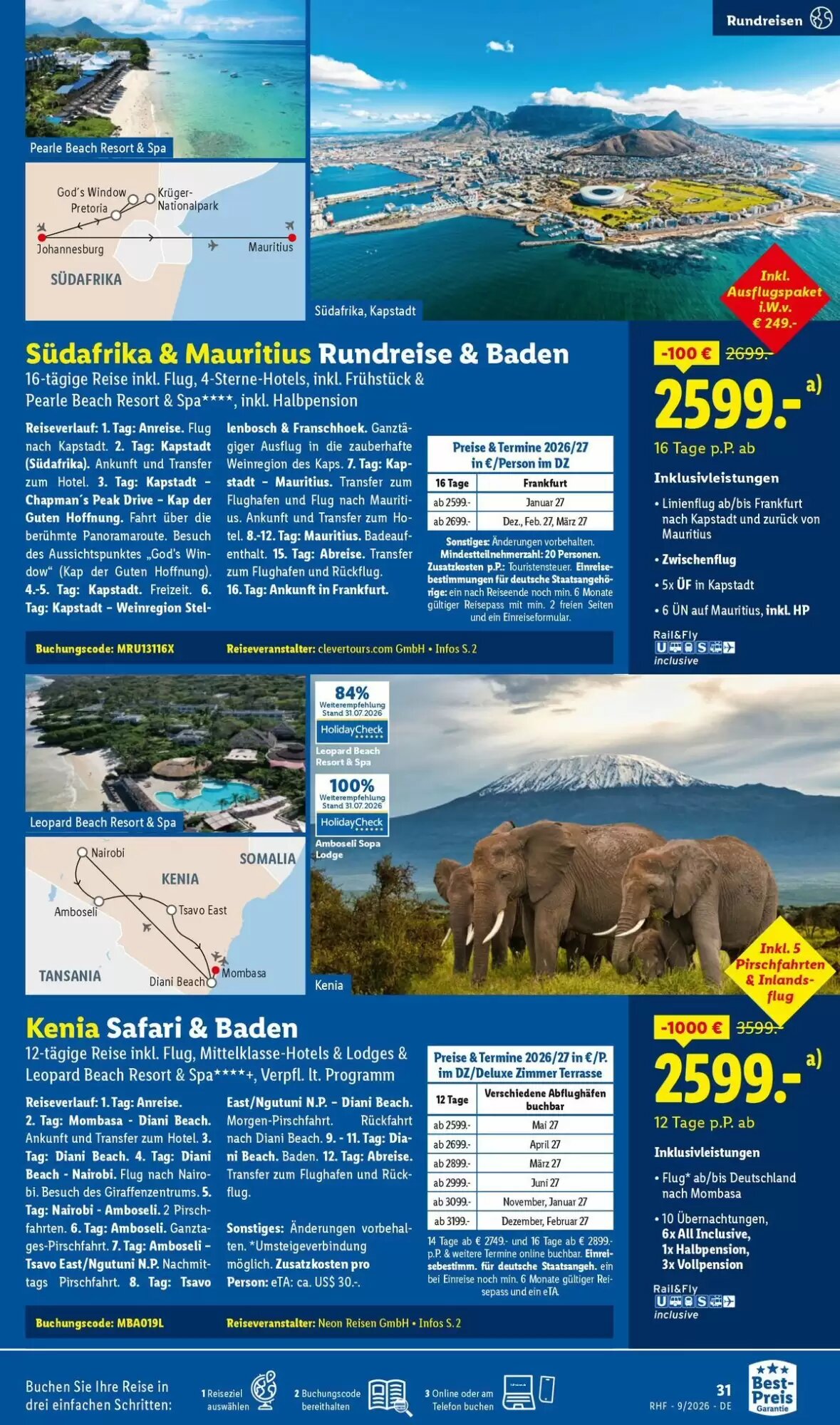 Lidl Reisen Prospekt (ab 29.08.2026) zum Blättern - Seite 31