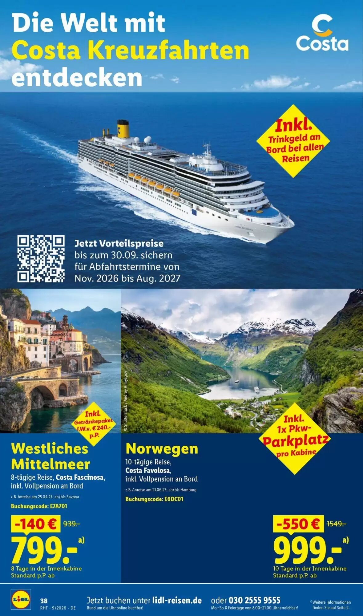Lidl Reisen Prospekt (ab 29.08.2026) zum Blättern - Seite 38