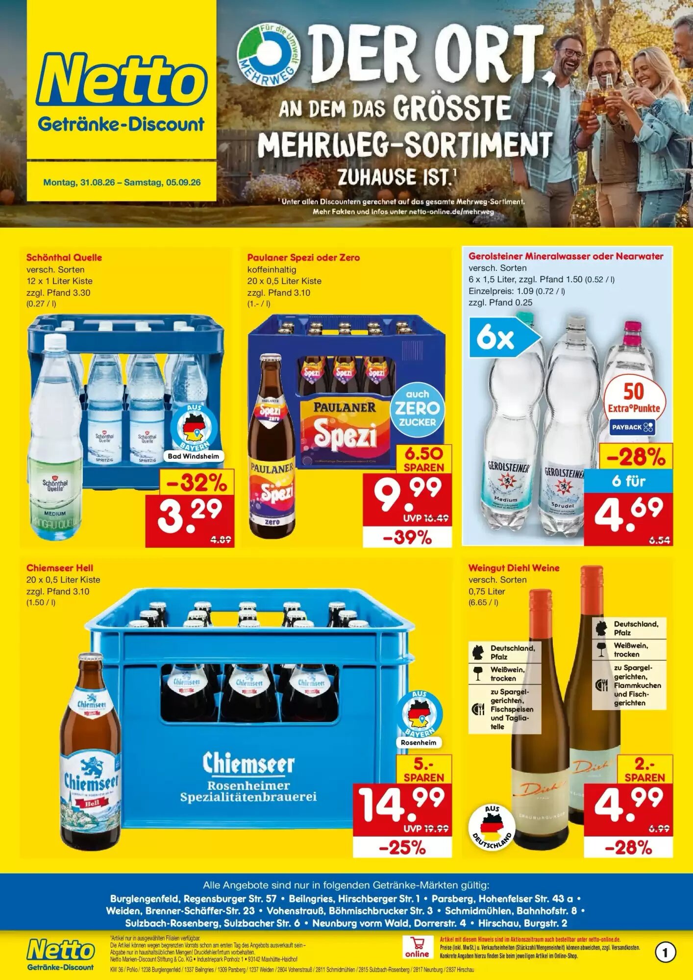 Netto Getränke Discount Prospekt (ab 30.08.2026) zum Blättern - Seite 1