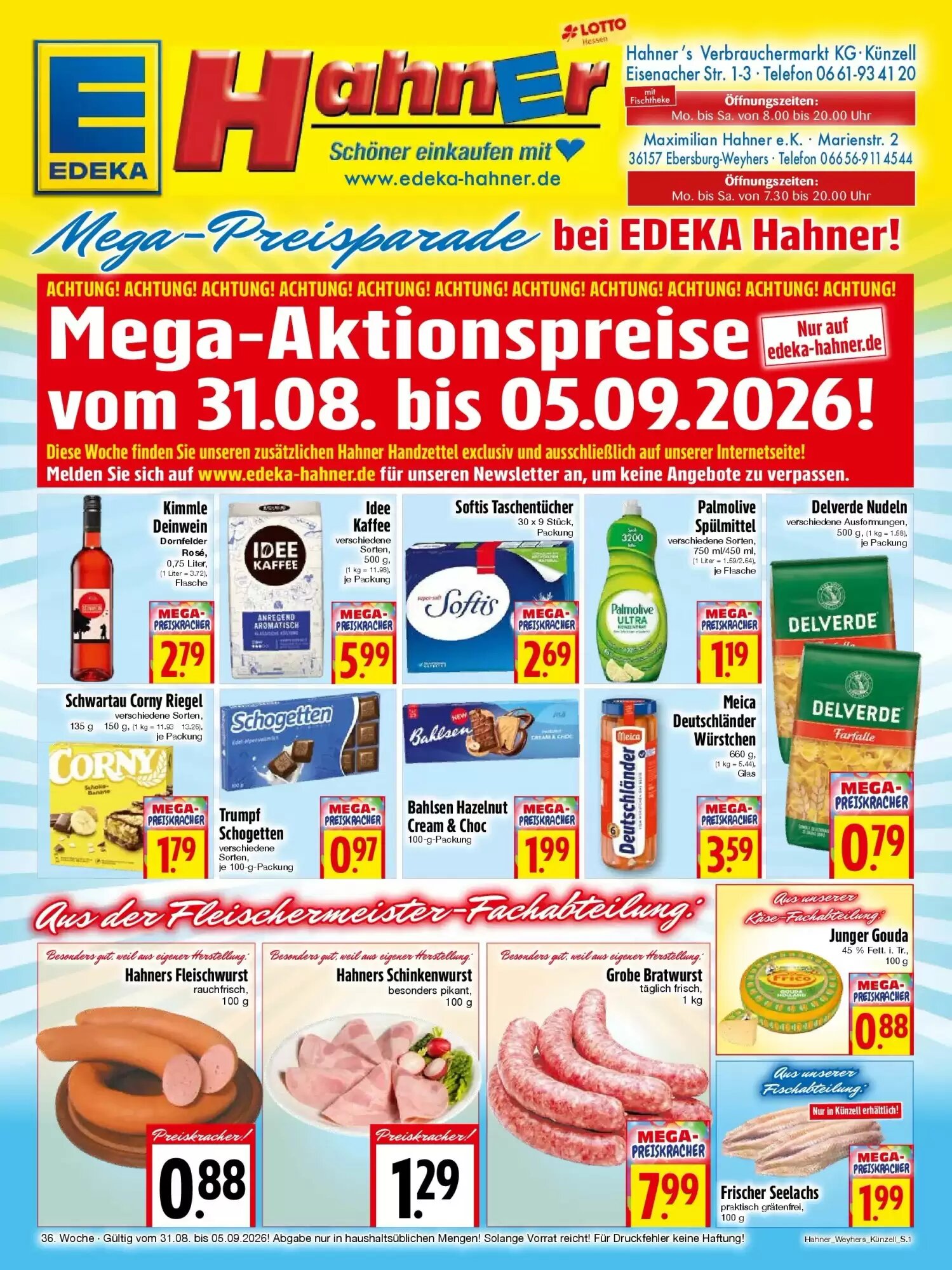 EDEKA Hahner Prospekt (ab 30.08.2026) zum Blättern - Seite 1