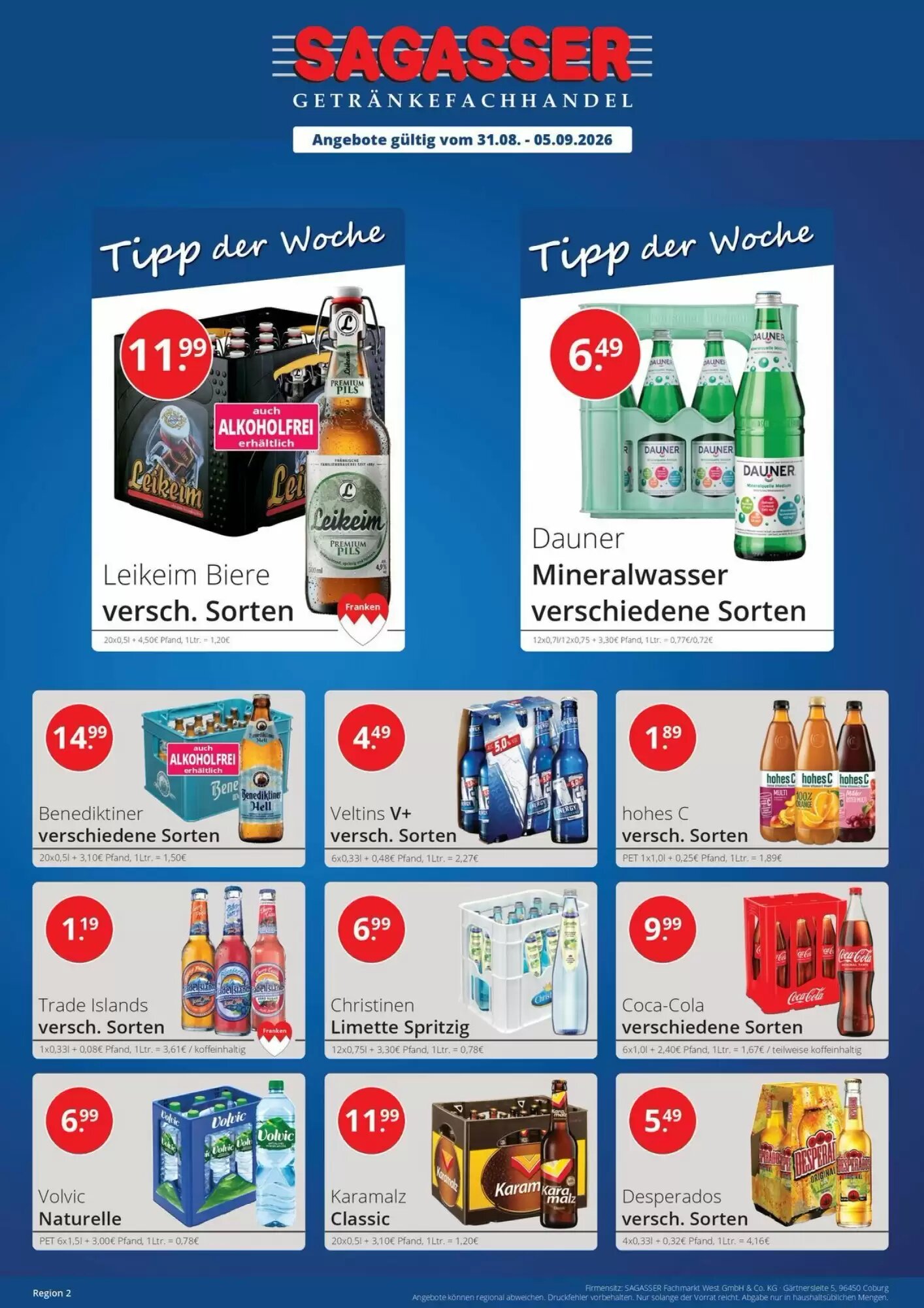 Sagasser Prospekt (ab 31.08.2026) zum Blättern - Seite 1