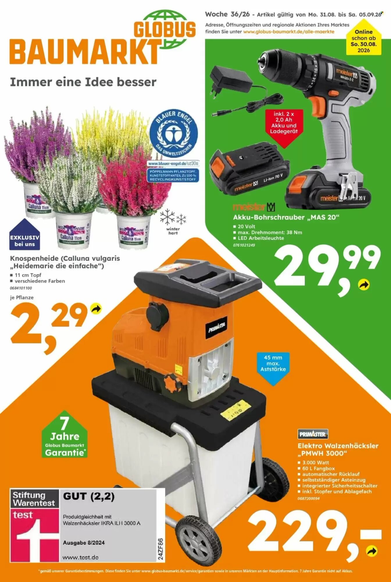 Globus Baumarkt Prospekt (ab 31.08.2026) zum Blättern - Seite 1