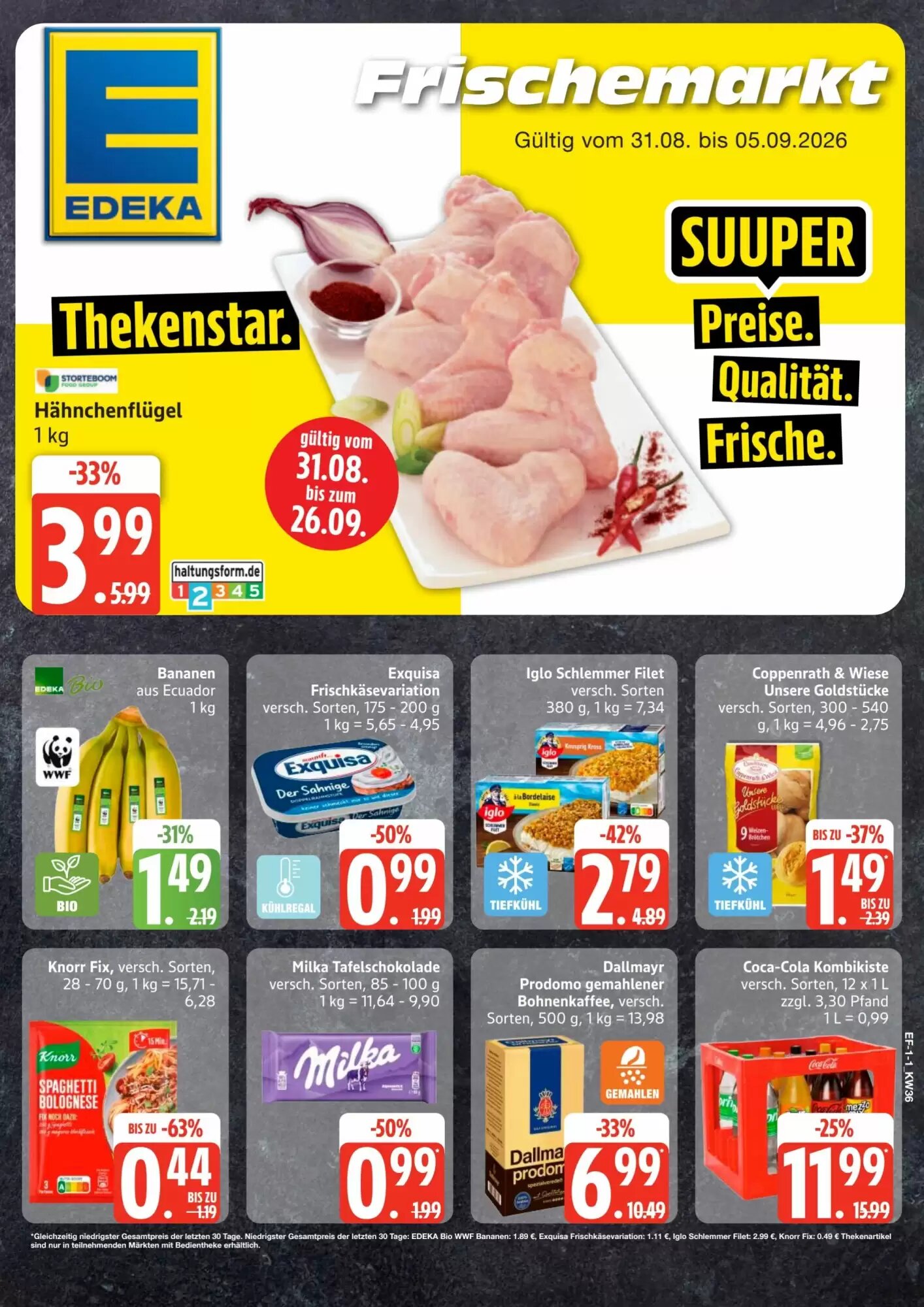 Edeka Frischemarkt Prospekt (ab 31.08.2026) zum Blättern - Seite 1