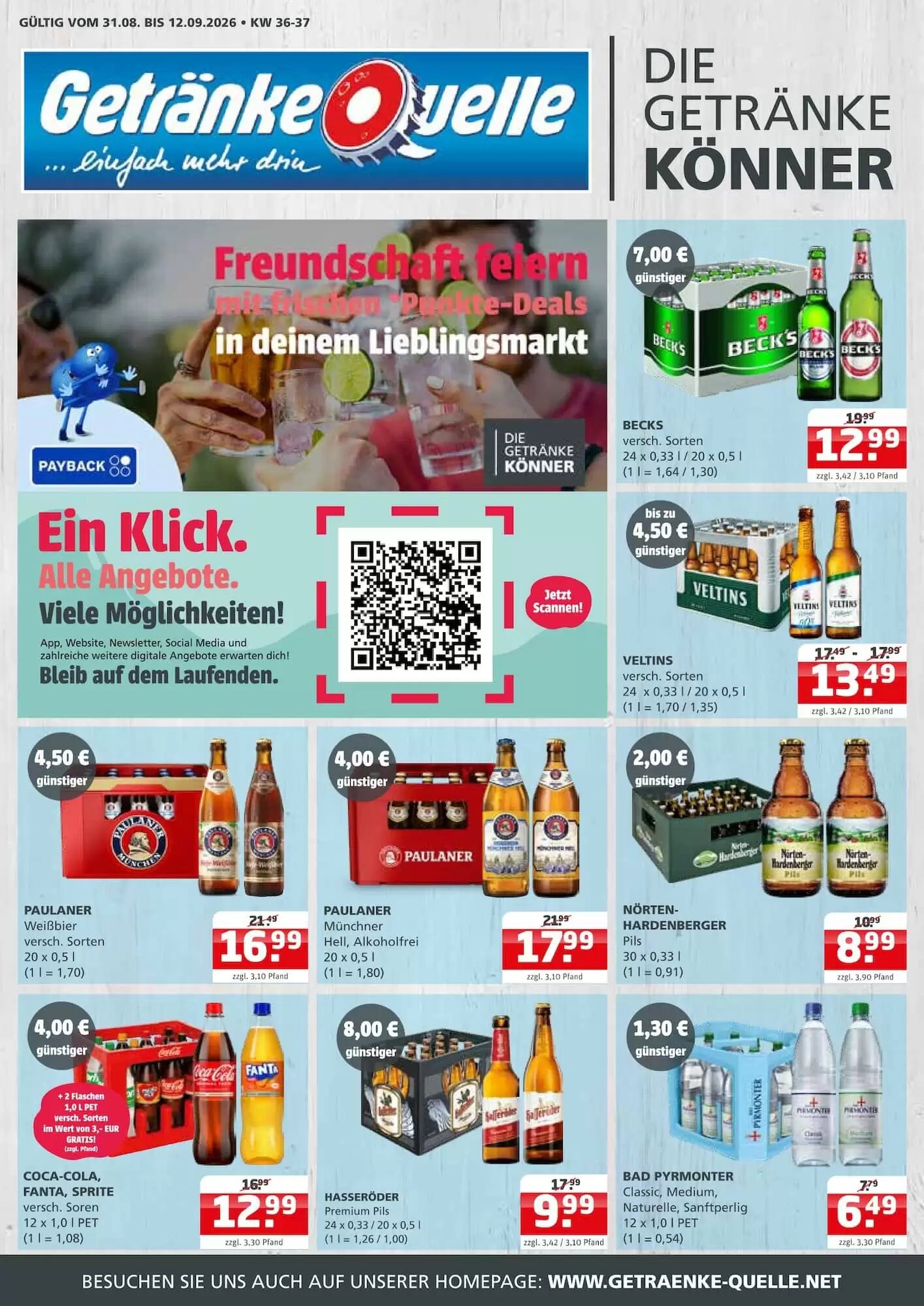 Getränke Quelle Prospekt (ab 31.08.2026) zum Blättern - Seite 1