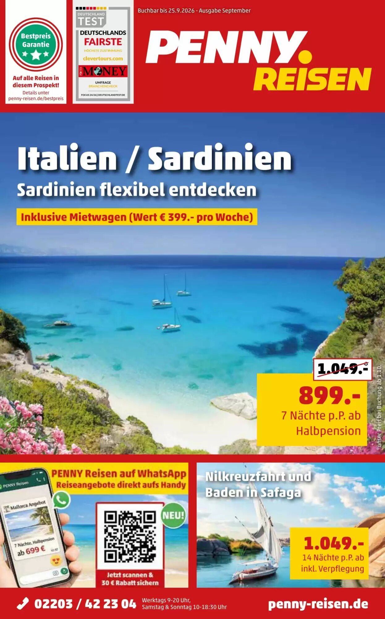Penny Reisen Prospekt (ab 01.09.2026) zum Blättern - Seite 1