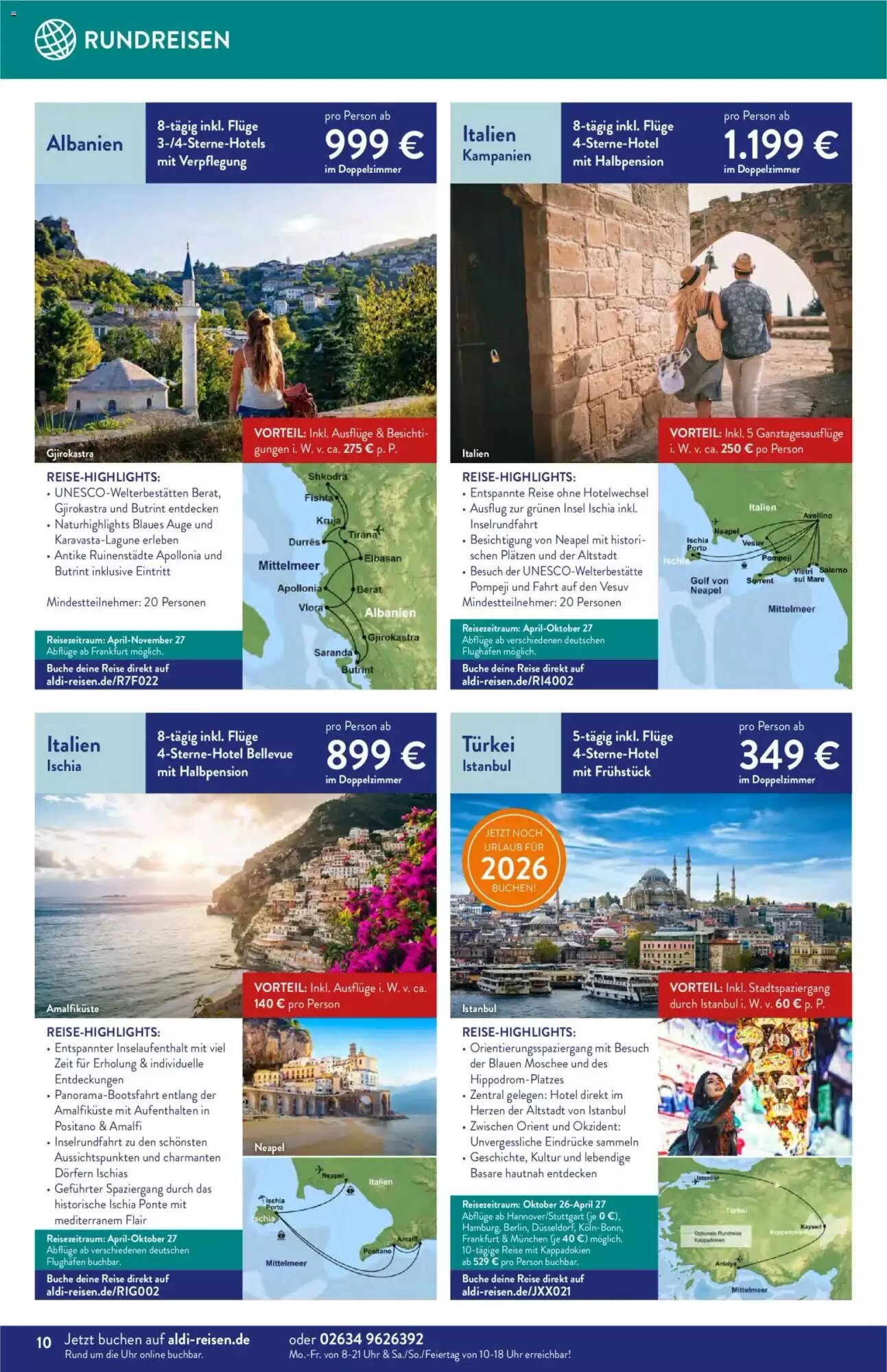 ALDI Nord Reisen Prospekt (ab 01.09.2026) zum Blättern - Seite 10
