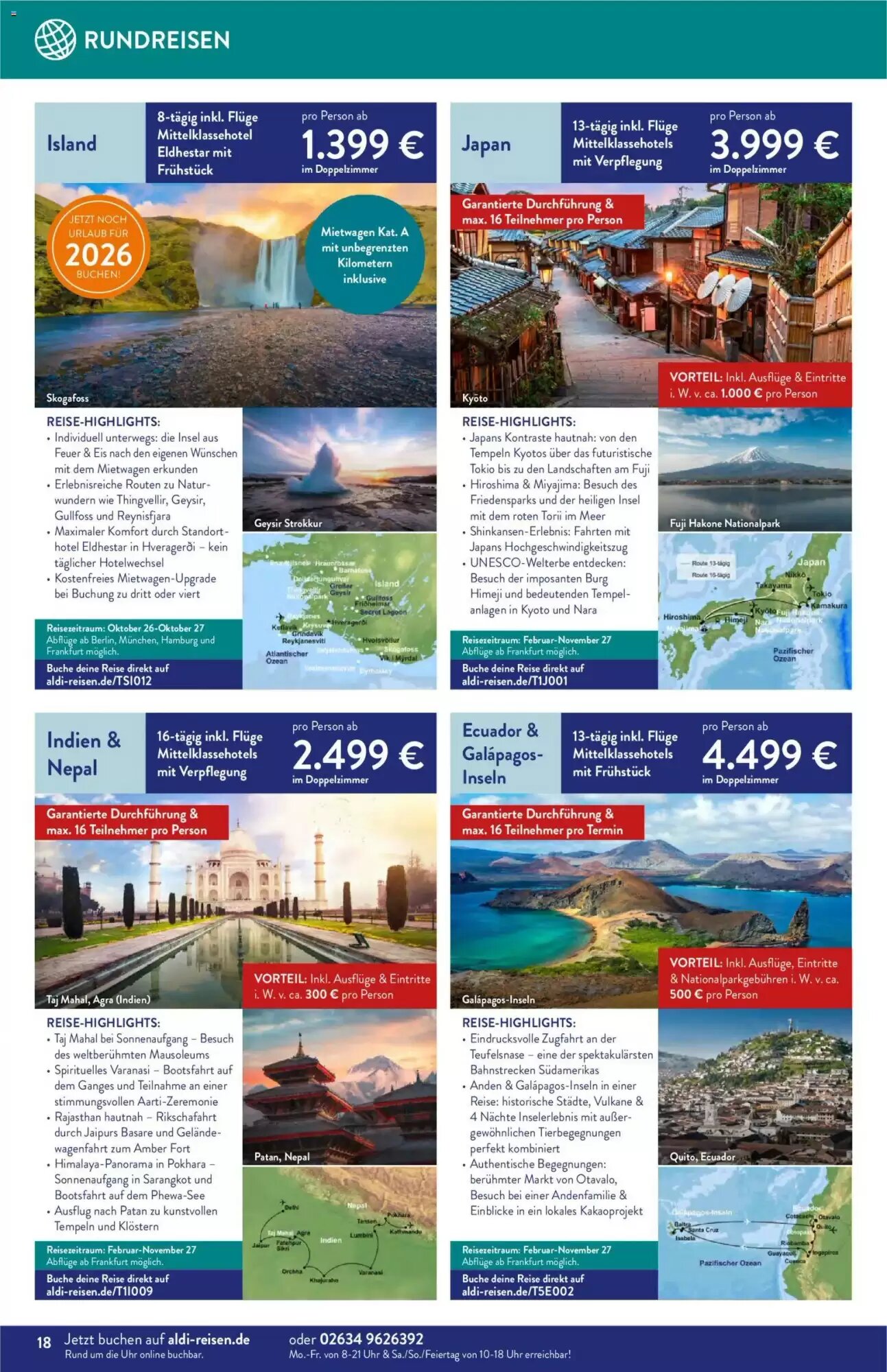 ALDI Nord Reisen Prospekt (ab 01.09.2026) zum Blättern - Seite 18