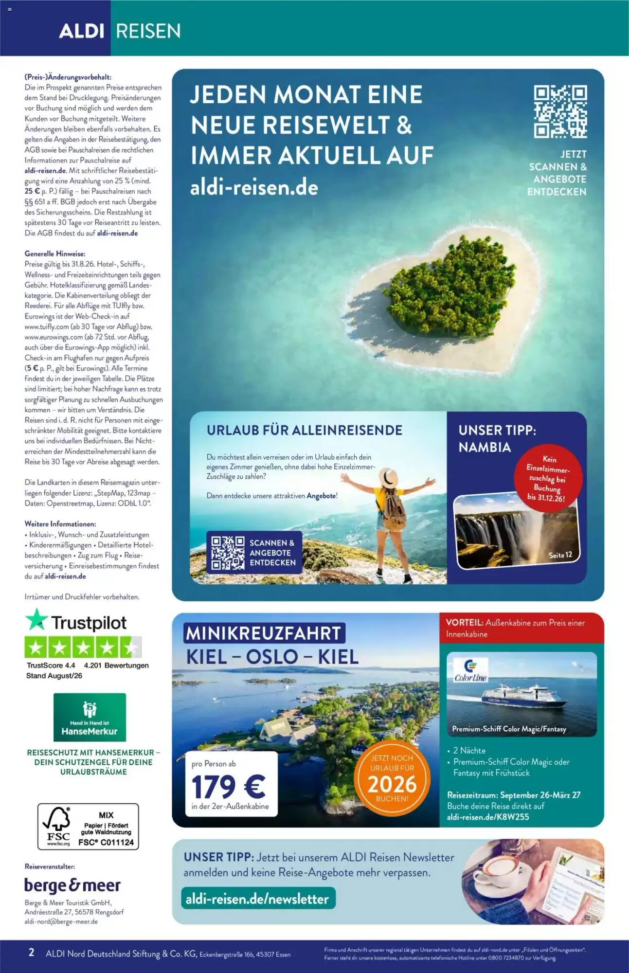 ALDI Nord Reisen Prospekt (ab 01.09.2026) zum Blättern - Seite 2