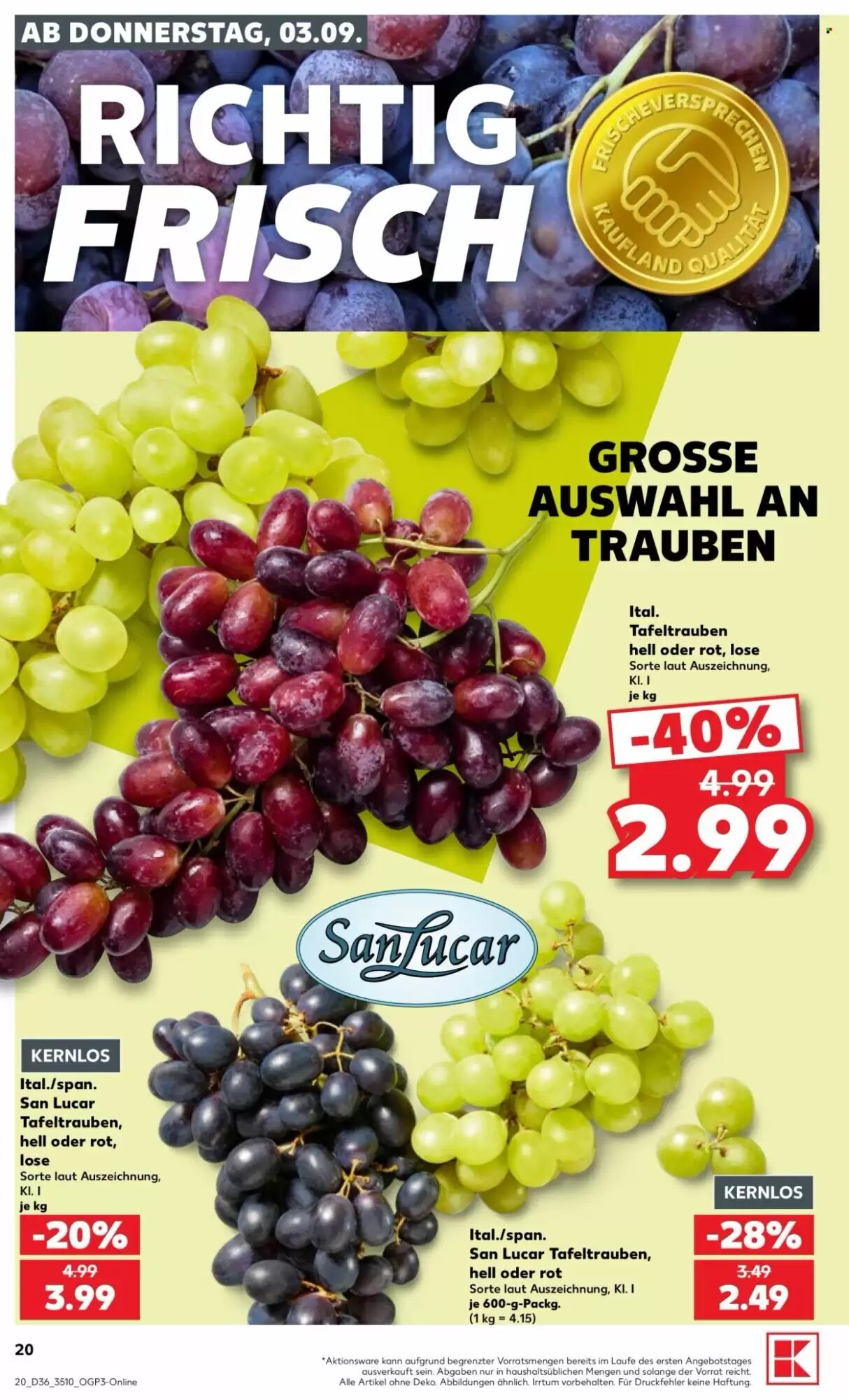 Kaufland Prospekt (ab 03.09.2026) zum Blättern - Seite 20