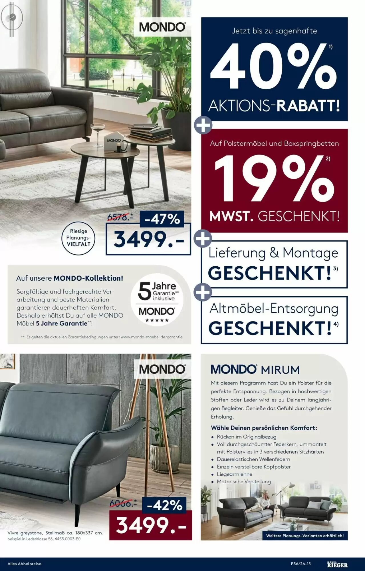 Möbel Rieger Prospekt (ab 03.09.2026) zum Blättern - Seite 15