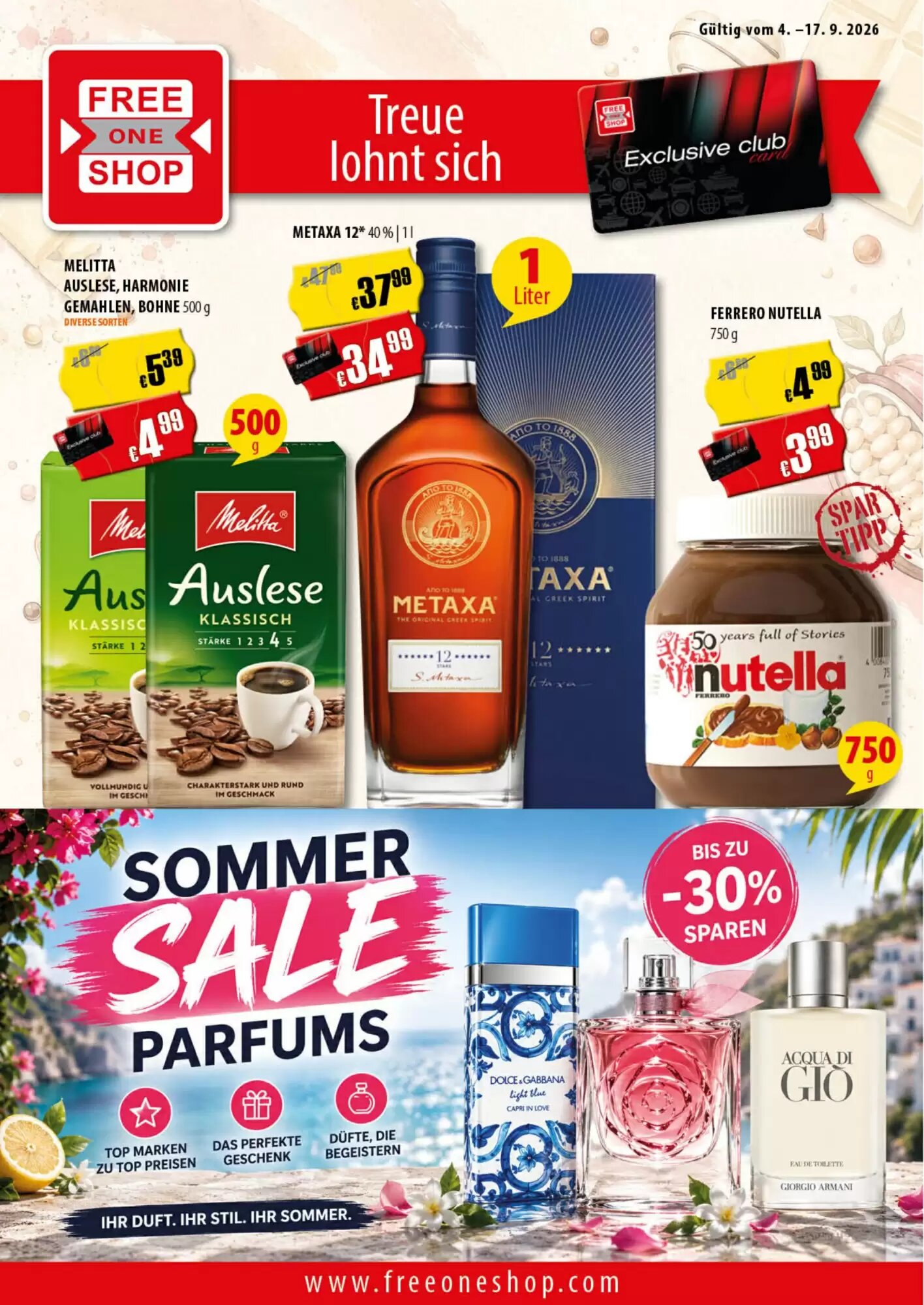 FreeOneShop Prospekt (ab 04.09.2026) zum Blättern - Seite 1