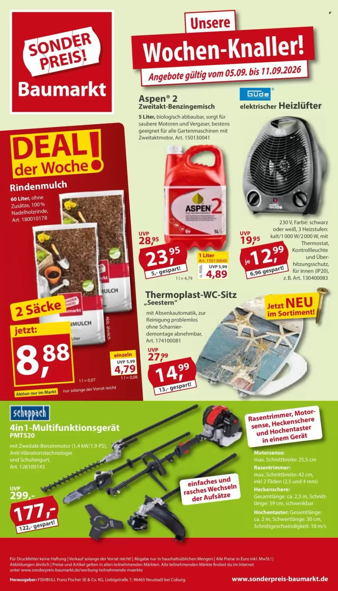 Sonderpreis Baumarkt Prospekt (ab 05.09.2026) zum Blättern - Seite 1