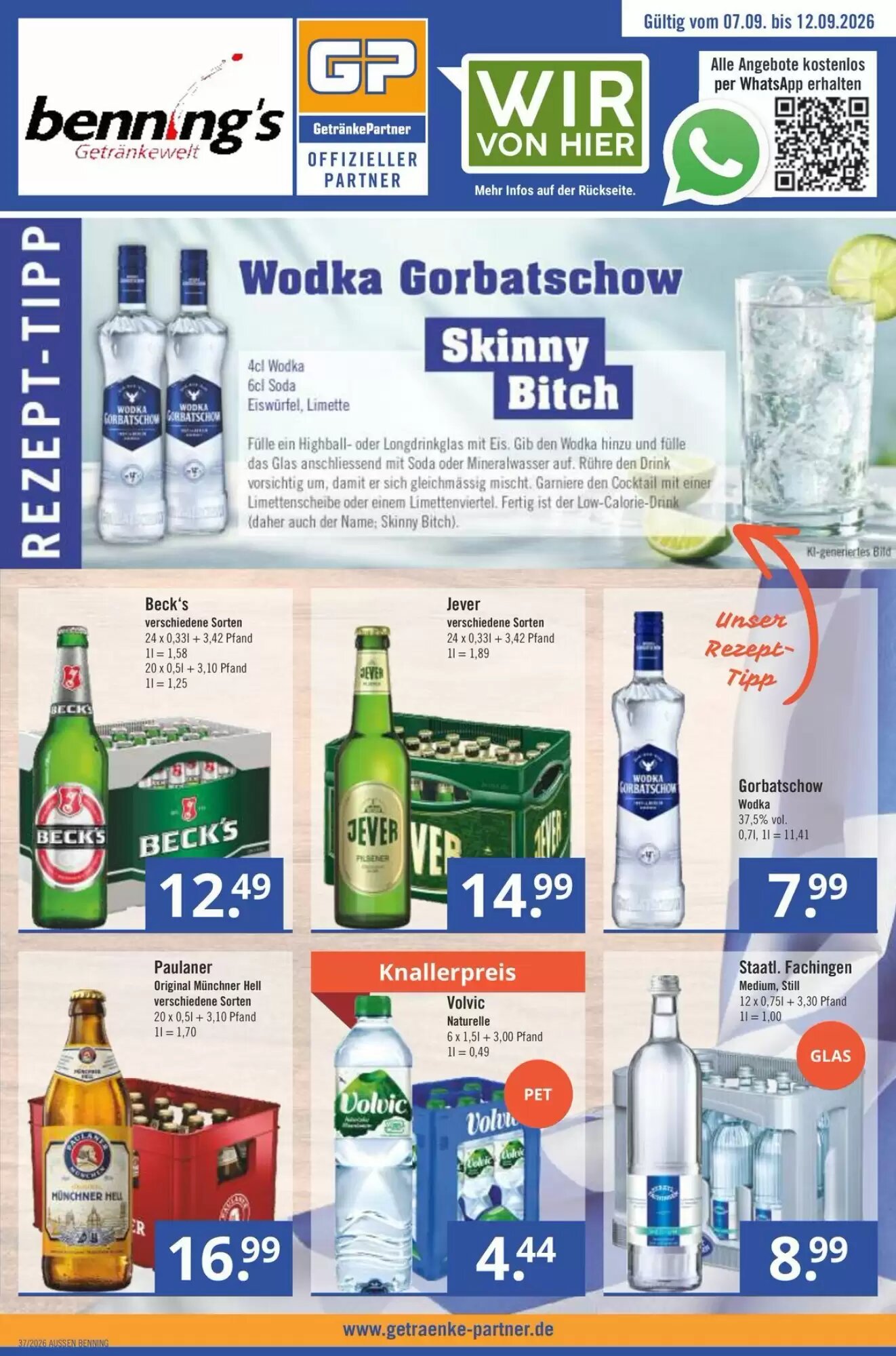 GetränkePartner Prospekt (ab 07.09.2026) zum Blättern - Seite 1