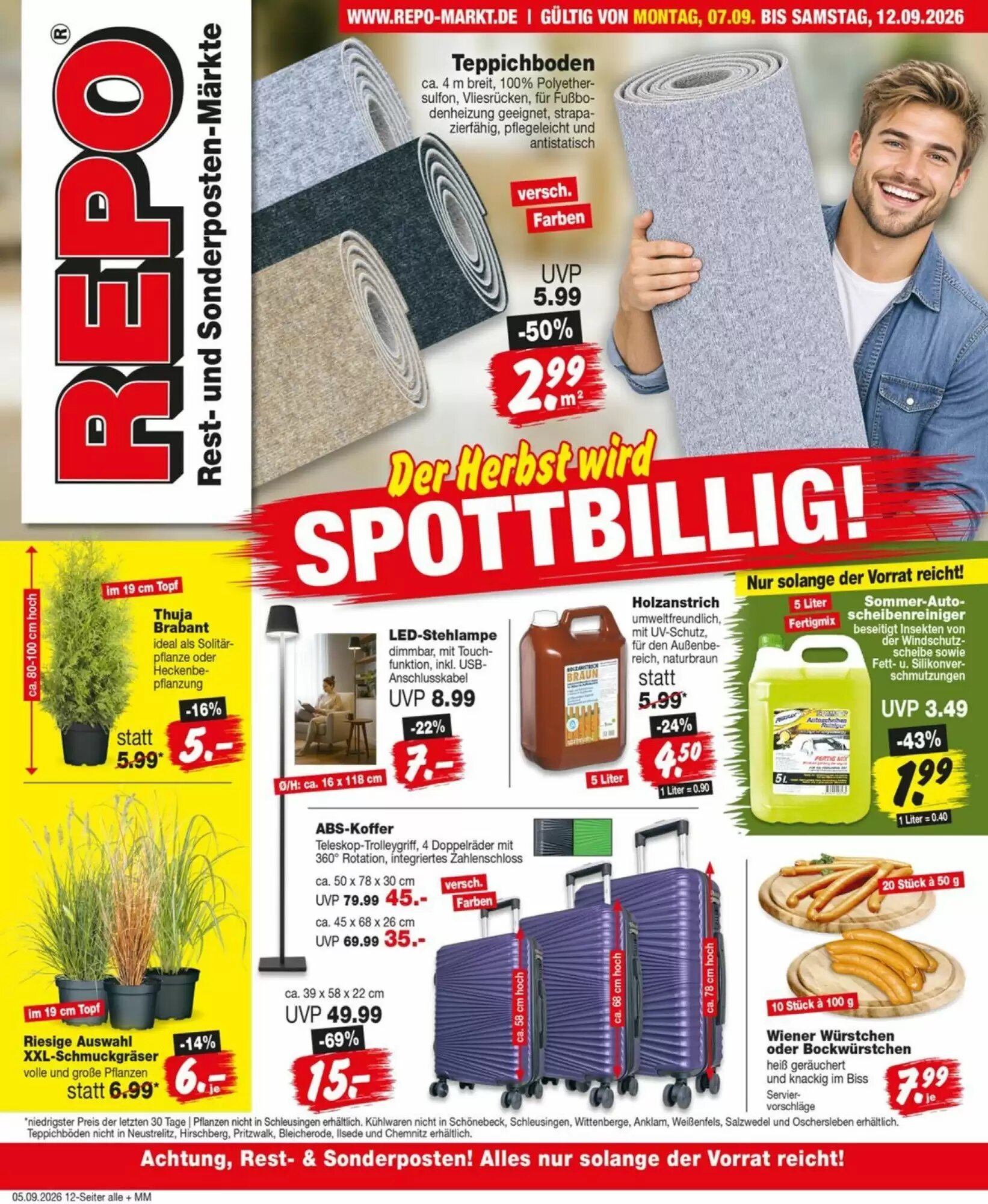 Repo Markt Prospekt (ab 07.09.2026) zum Blättern - Seite 1