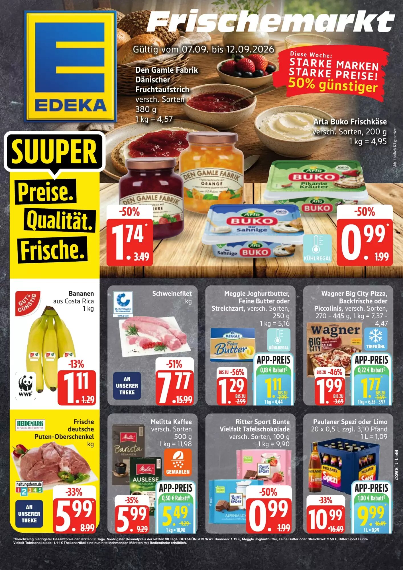 Edeka Frischemarkt Prospekt (ab 07.09.2026) zum Blättern - Seite 1