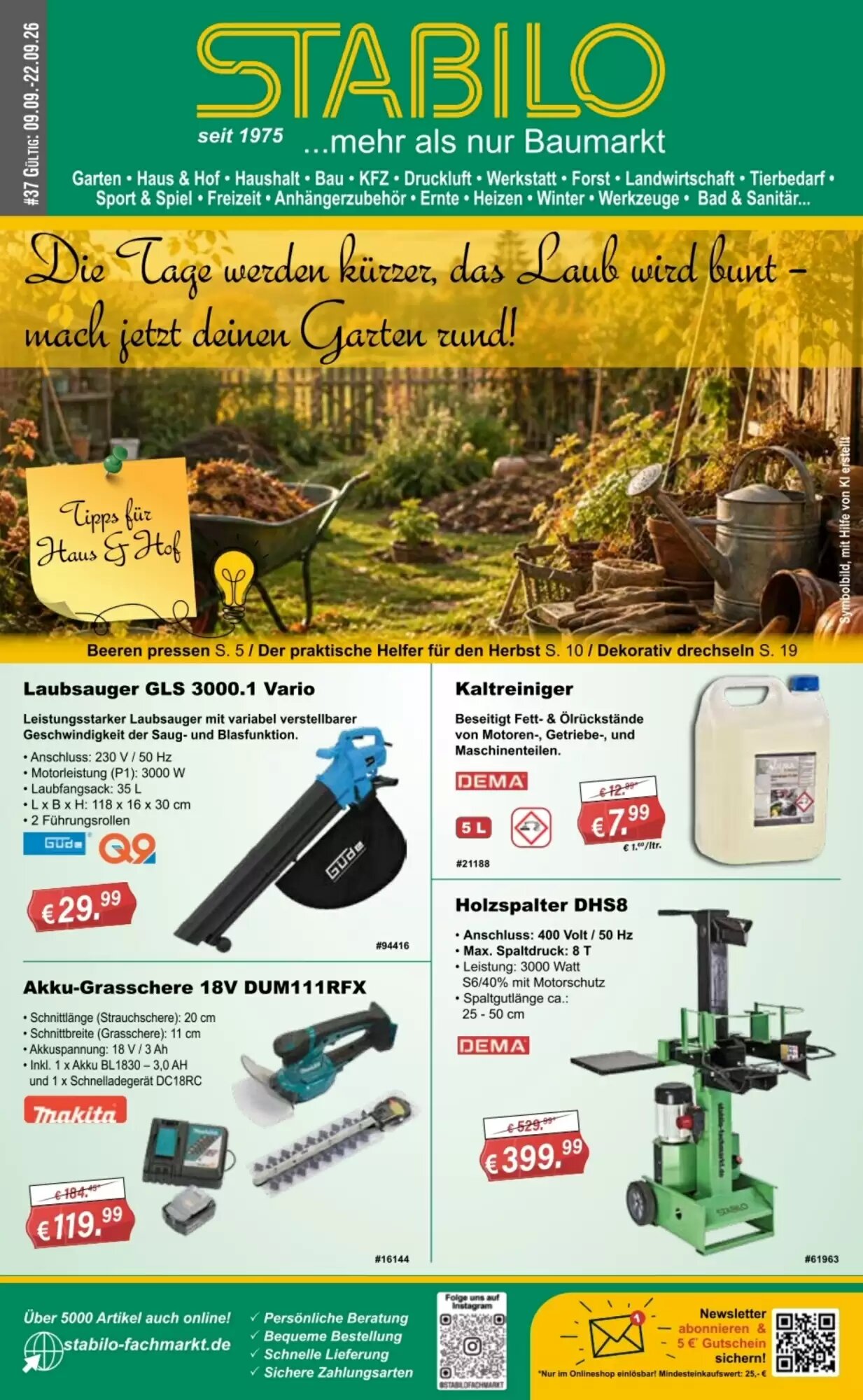 Stabilo Fachmarkt Prospekt (ab 09.09.2026) zum Blättern - Seite 1