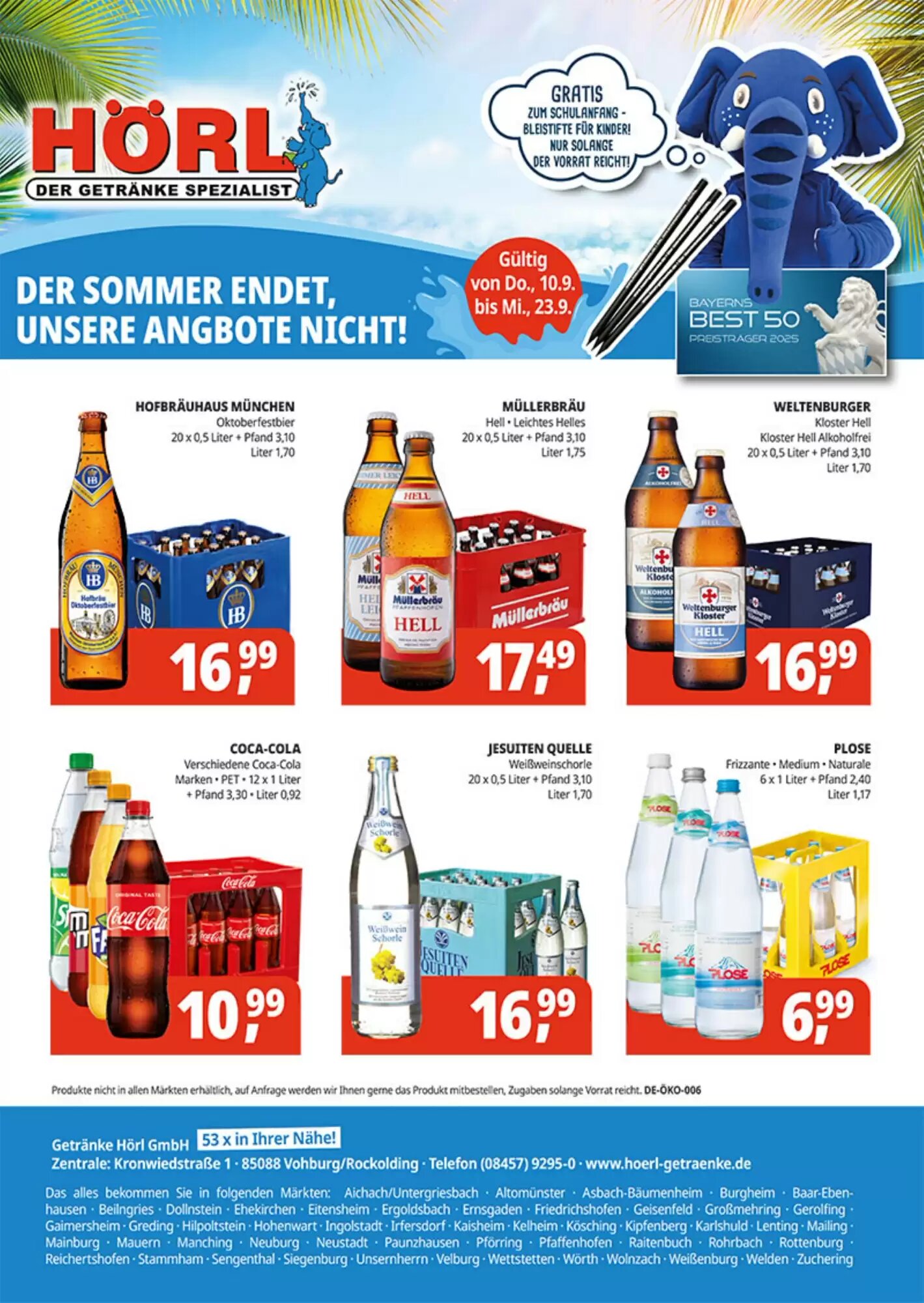 Hörl Getränke Prospekt (ab 10.09.2026) zum Blättern - Seite 1