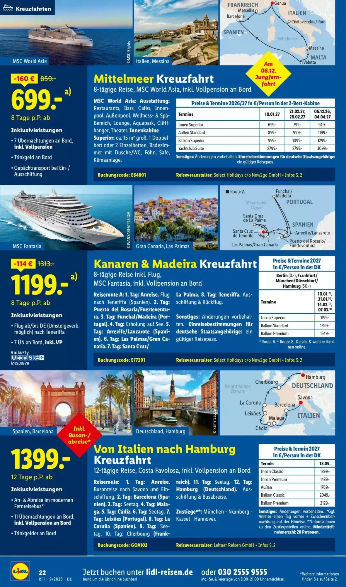 Lidl Reisen Prospekt (ab 12.09.2026) zum Blättern - Seite 22