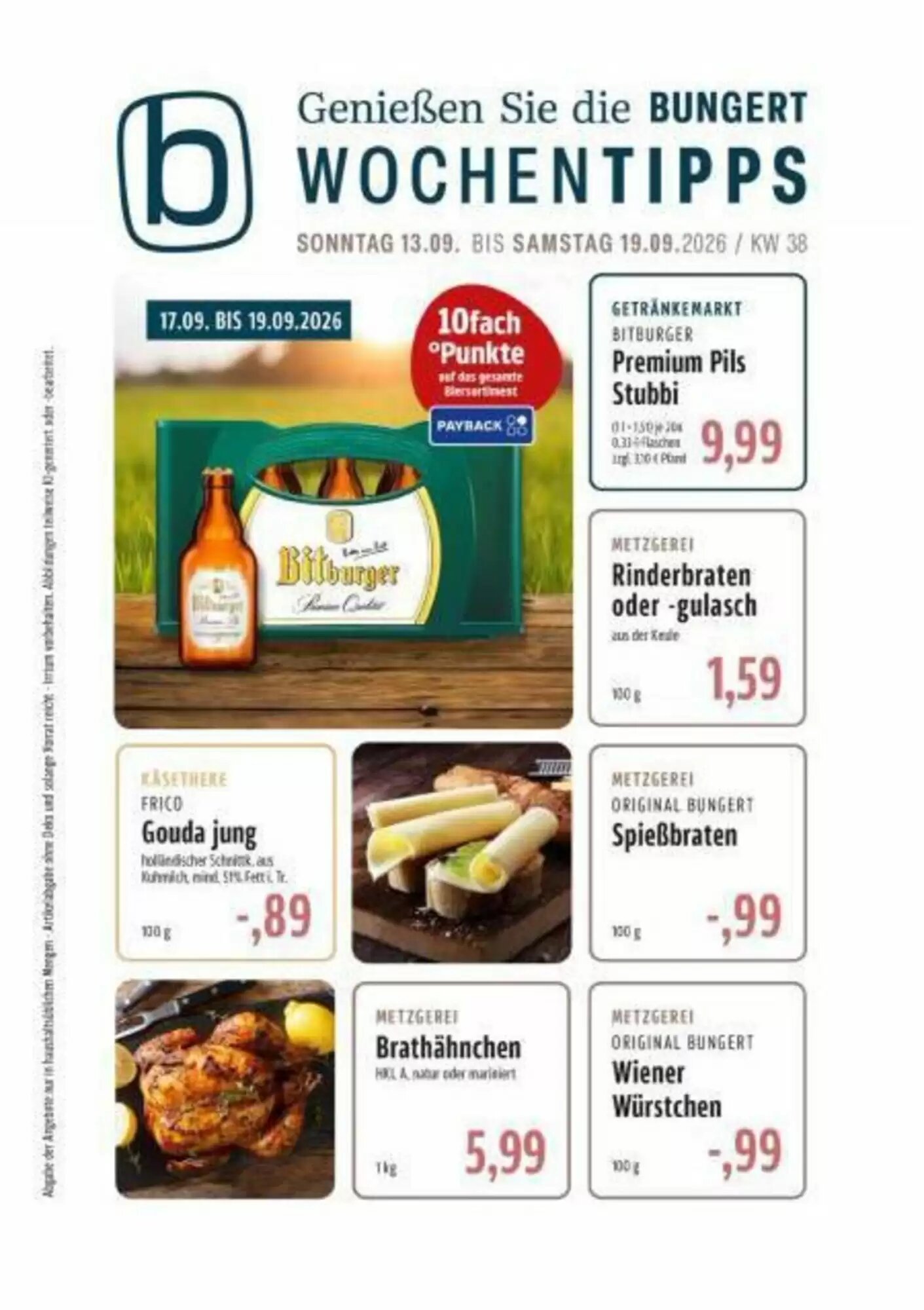 BUNGERT Prospekt (ab 13.09.2026) zum Blättern - Seite 1