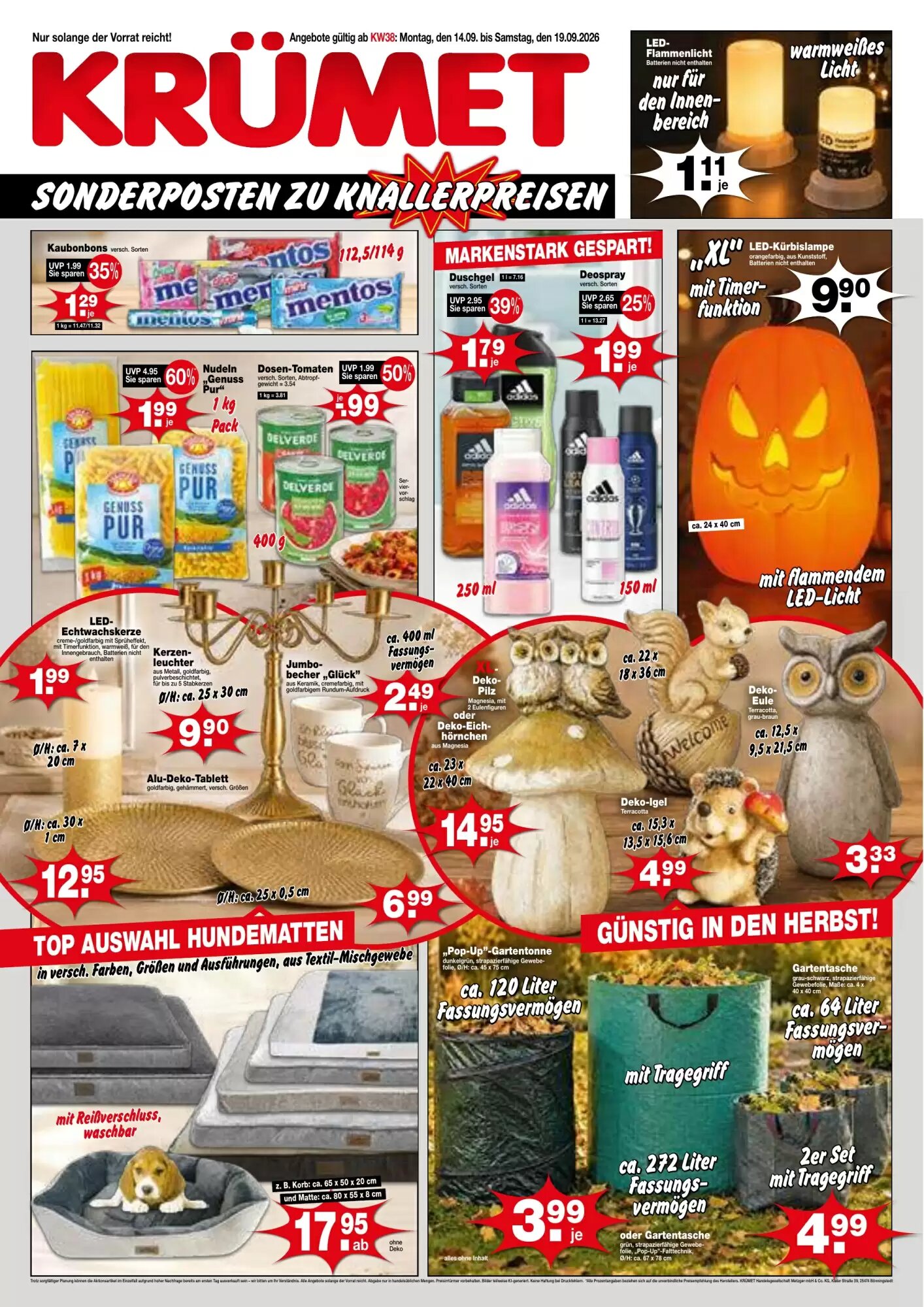 Krümet Sonderposten Prospekt (ab 14.09.2026) zum Blättern - Seite 1