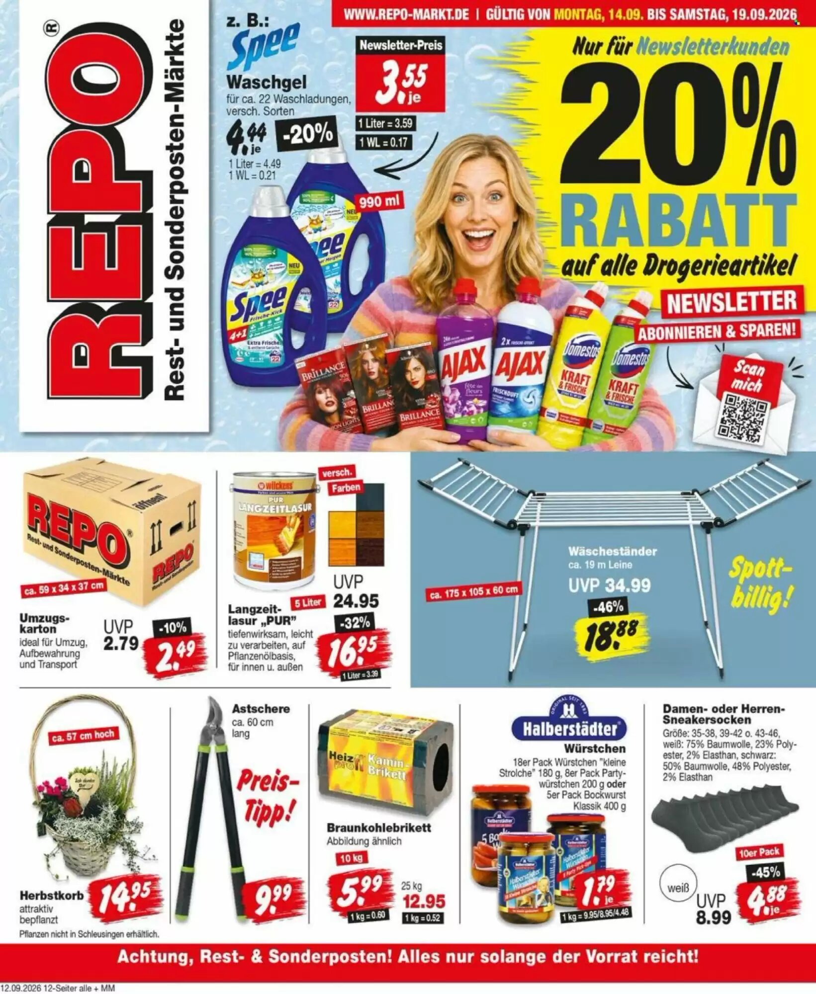 Repo Markt Prospekt (ab 14.09.2026) zum Blättern - Seite 1