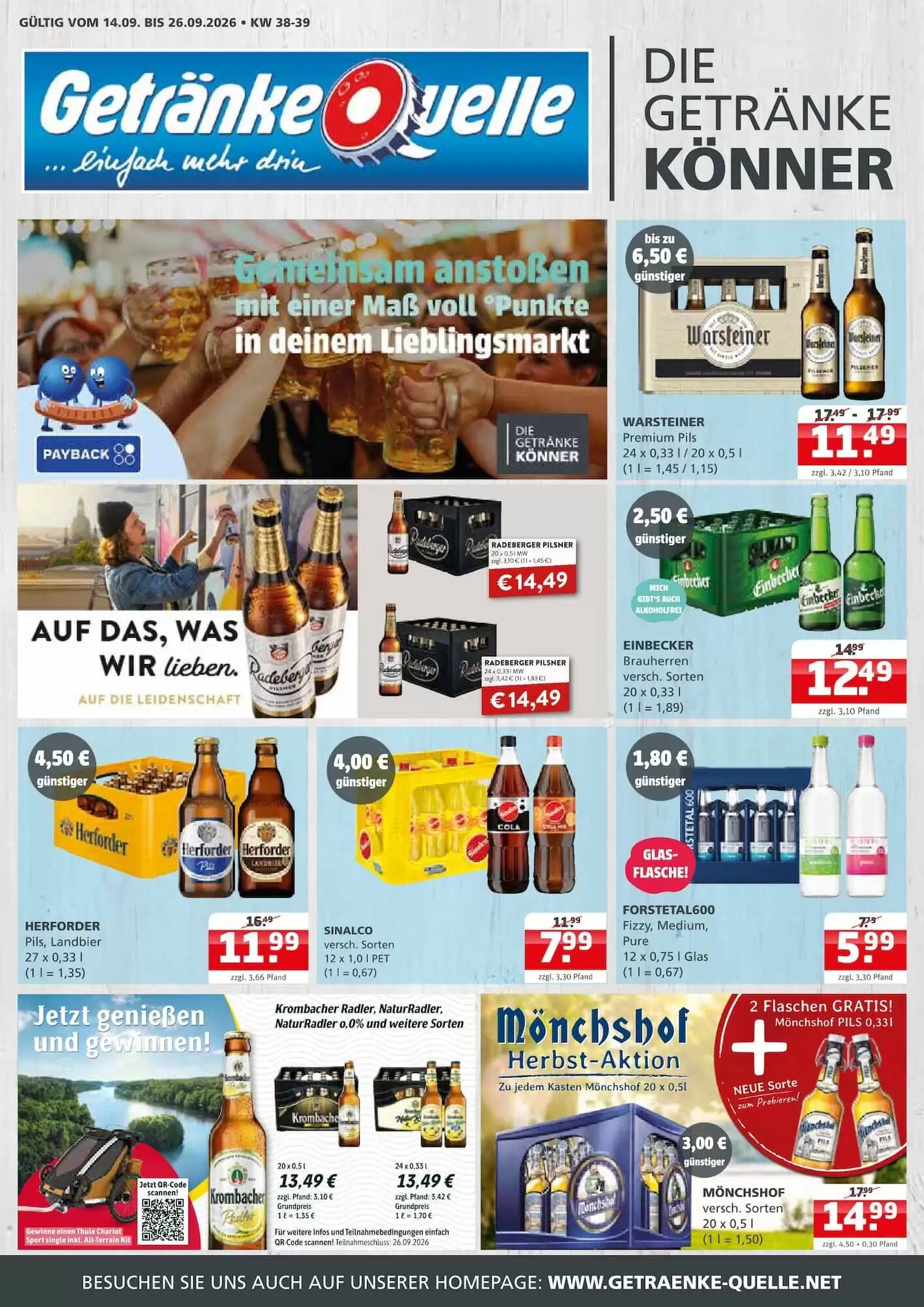 Getränke Quelle Prospekt (ab 14.09.2026) zum Blättern - Seite 1