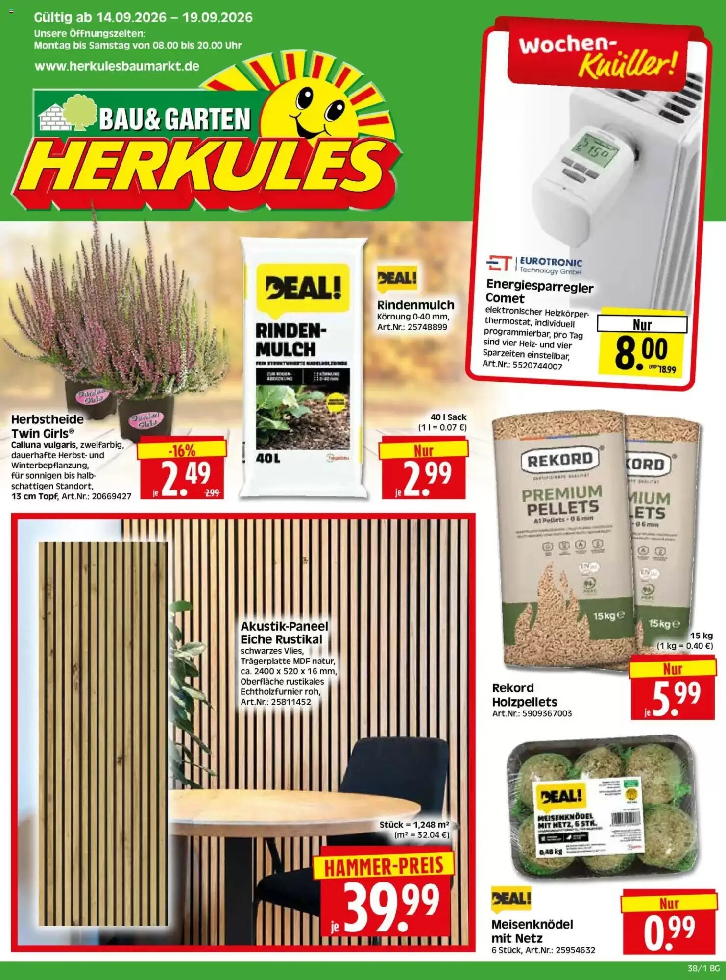 Herkules Baumarkt Prospekt (ab 14.09.2026) zum Blättern - Seite 1