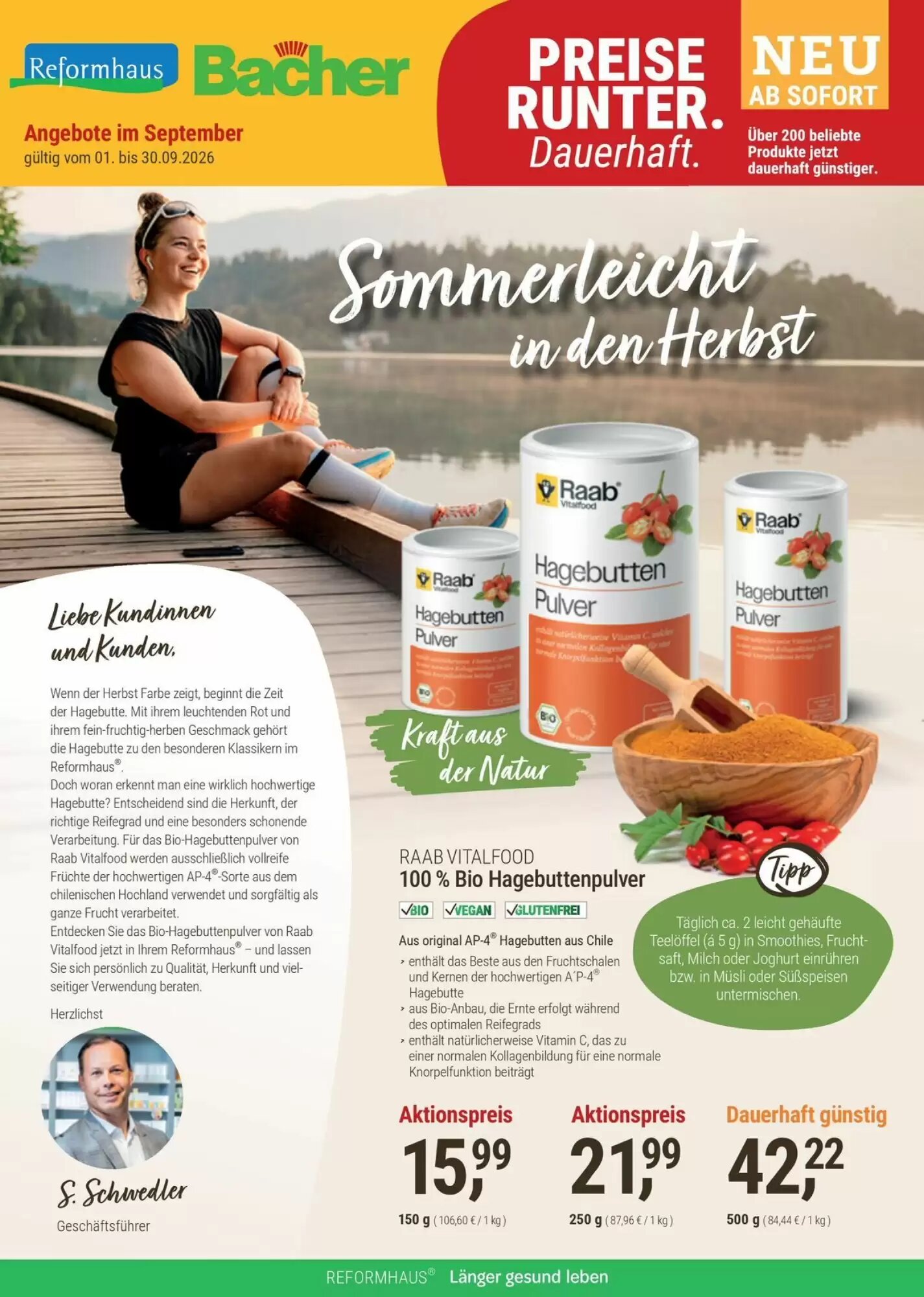 Reformhaus Bacher Prospekt (ab 14.09.2026) zum Blättern - Seite 1