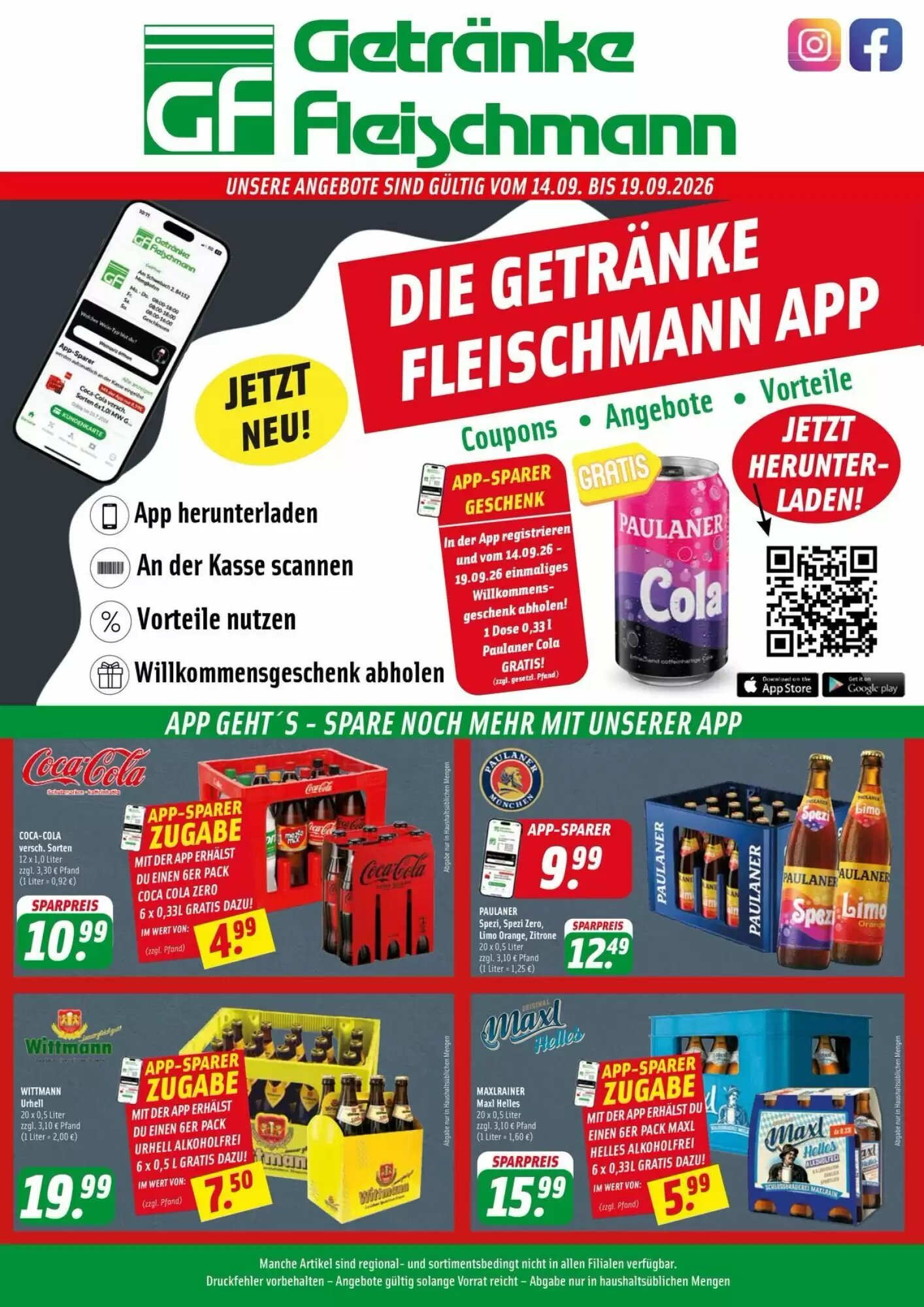 Getränke Fleischmann Prospekt (ab 14.09.2026) zum Blättern - Seite 1