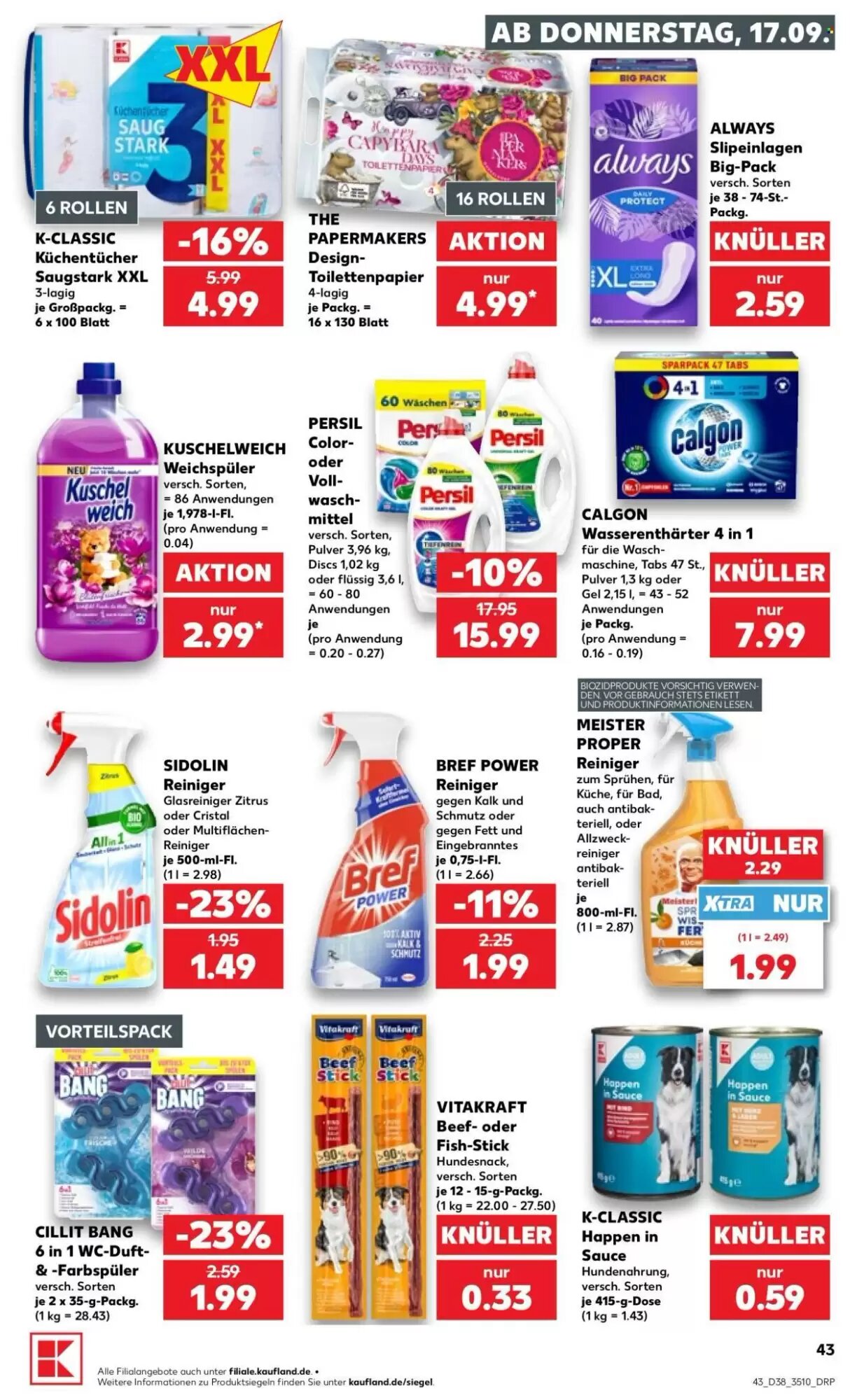 Kaufland Prospekt (ab 17.09.2026) zum Blättern - Seite 43