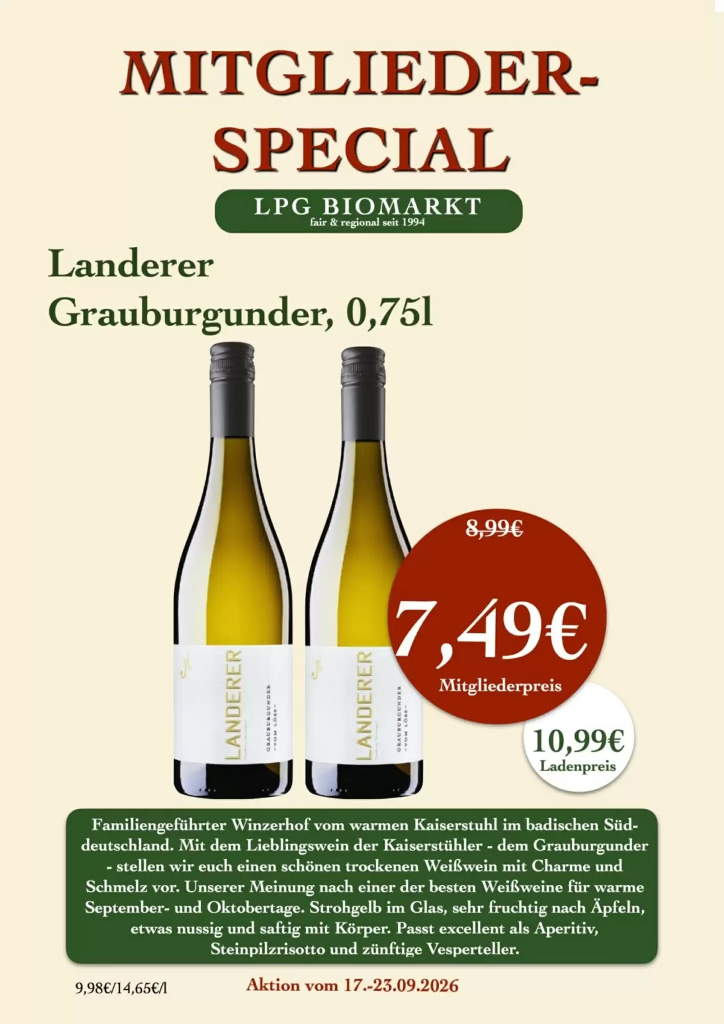 LPG Biomarkt Prospekt (ab 17.09.2026) zum Blättern - Seite 11