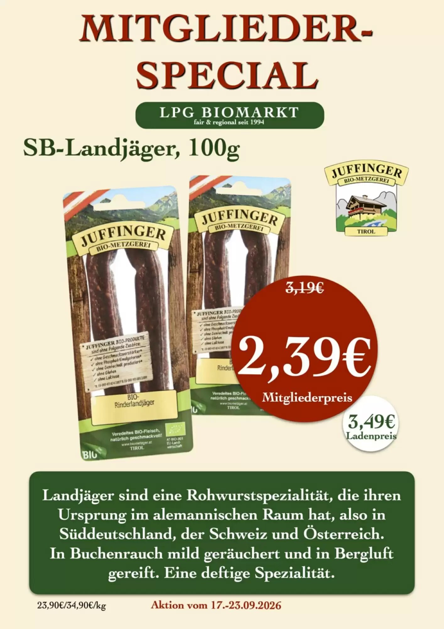 LPG Biomarkt Prospekt (ab 17.09.2026) zum Blättern - Seite 19