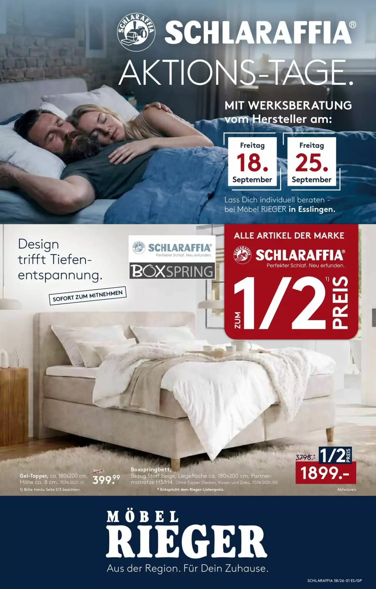 Möbel Rieger Prospekt (ab 18.09.2026) zum Blättern - Seite 1