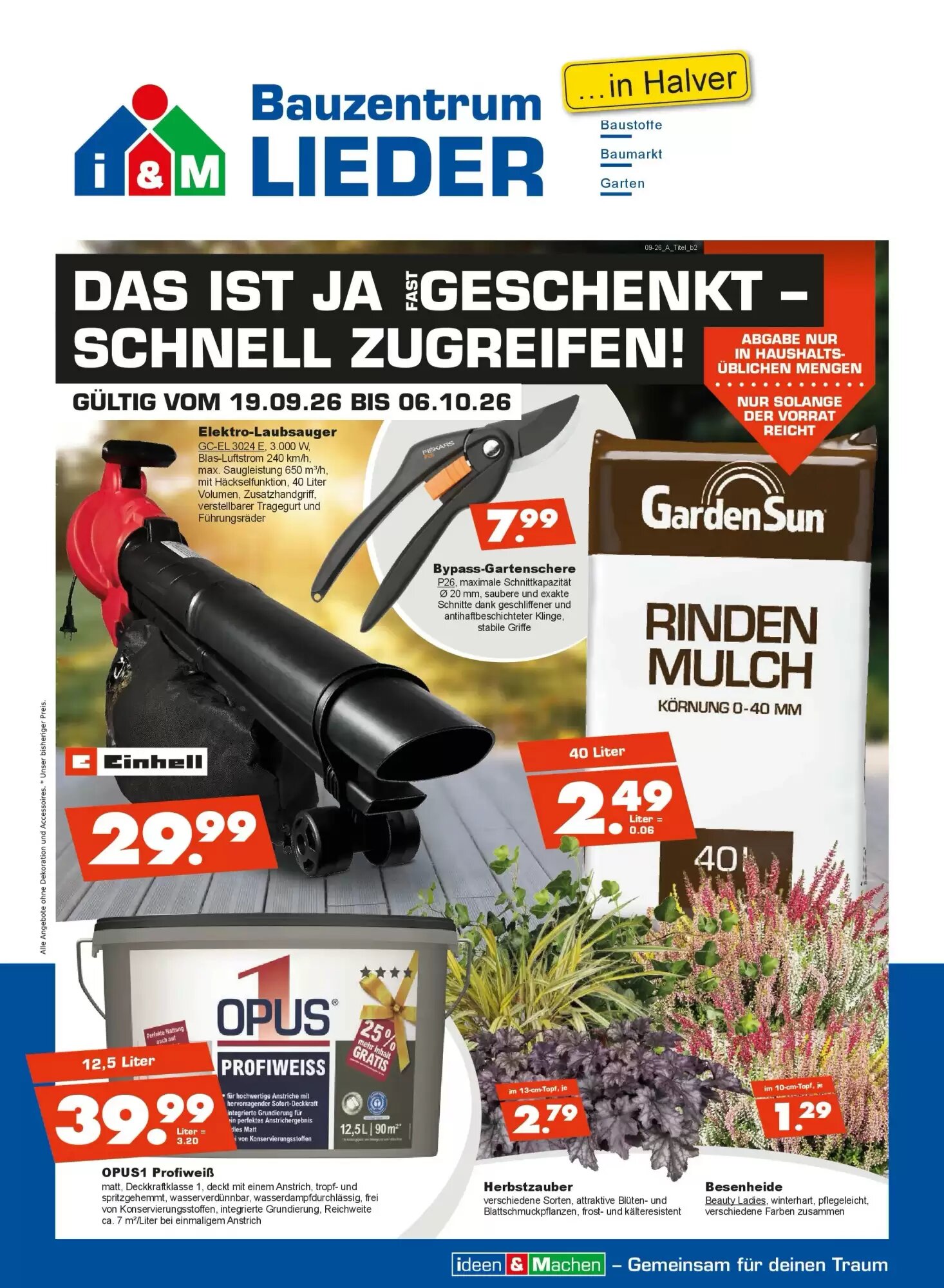 i&M Bauzentrum Prospekt (ab 18.09.2026) zum Blättern - Seite 1