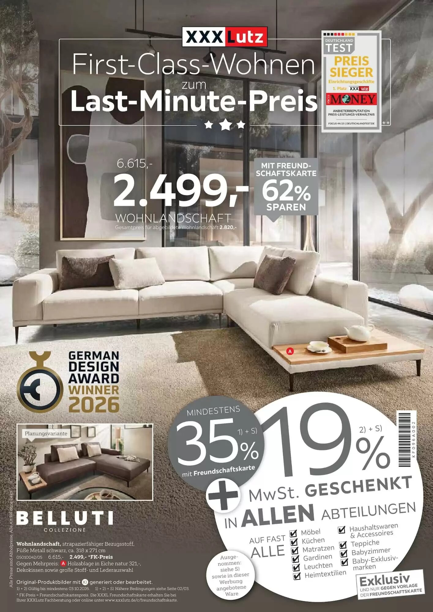 XXXLutz Prospekt (ab 19.09.2026) zum Blättern - Seite 1