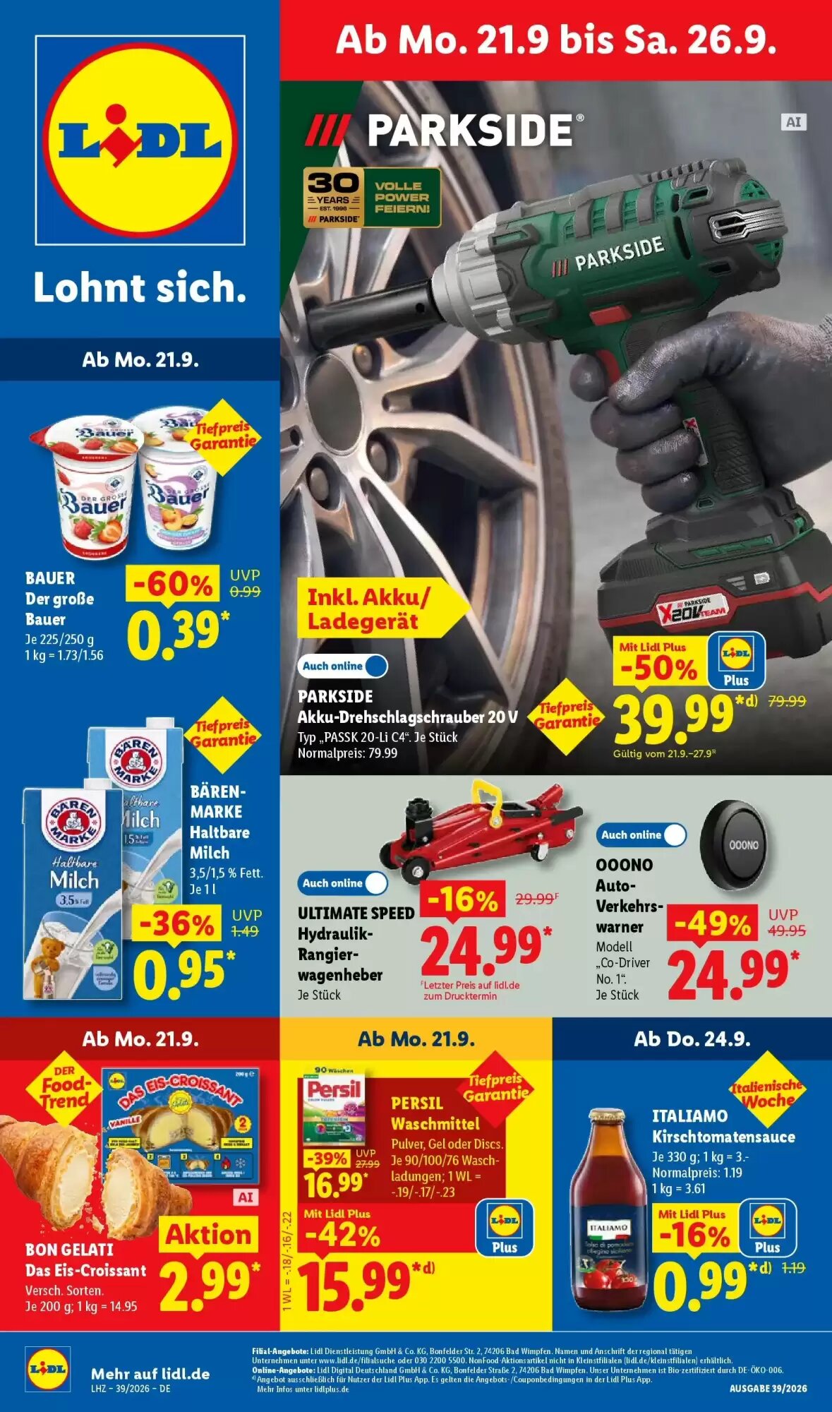 Lidl Prospekt (ab 20.09.2026) zum Blättern - Seite 1