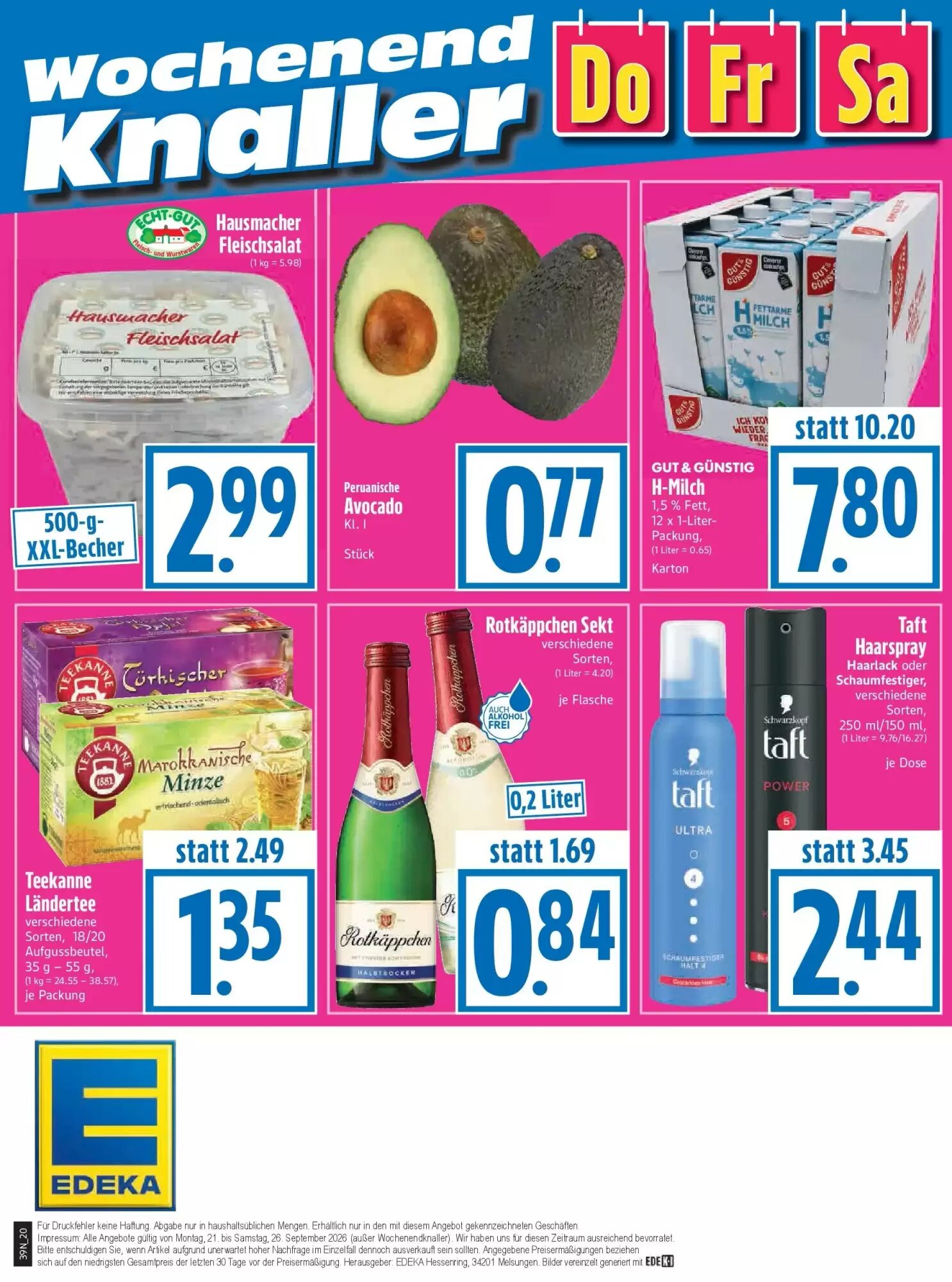 EDEKA Hahner Prospekt (ab 20.09.2026) zum Blättern - Seite 22