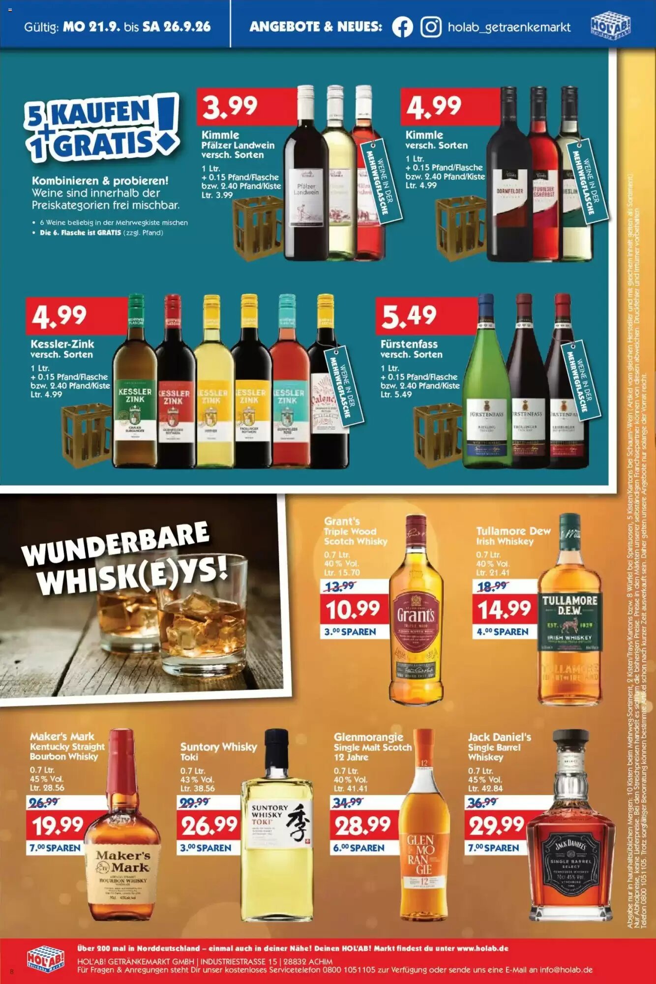 Hol'ab Getränkemarkt Prospekt (ab 21.09.2026) zum Blättern - Seite 8
