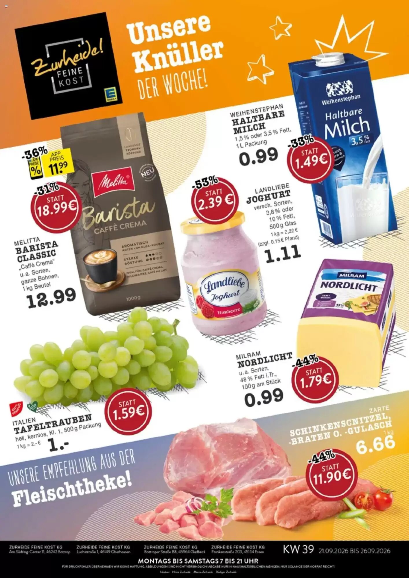 Edeka Zurheide Prospekt (ab 21.09.2026) zum Blättern - Seite 1