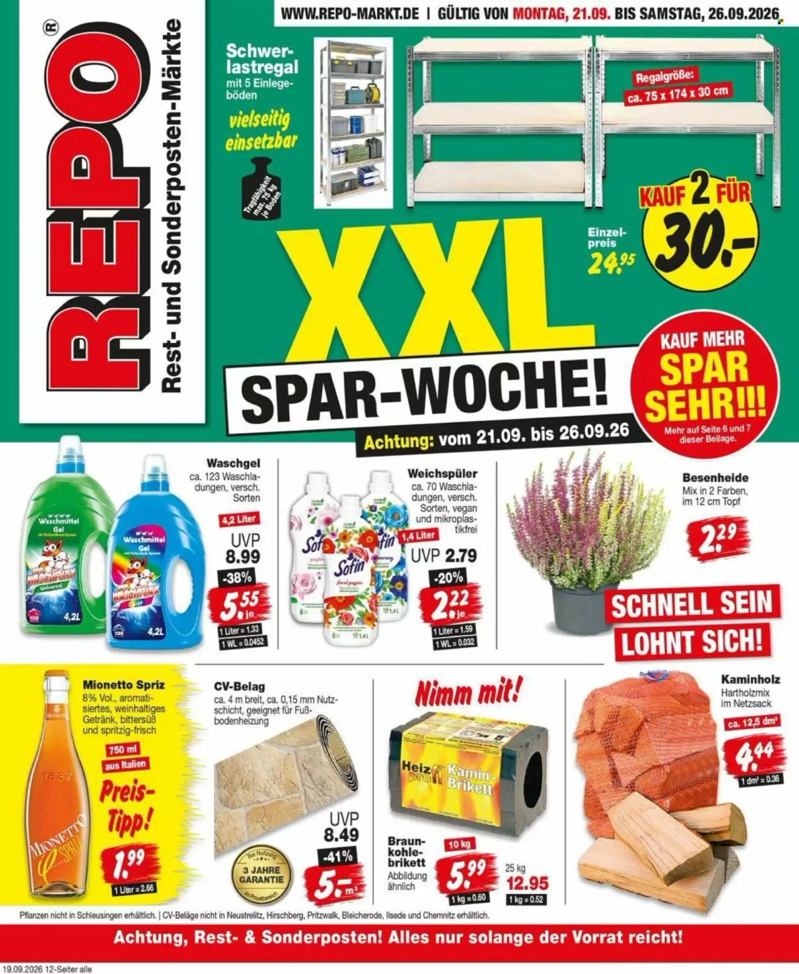 Repo Markt Prospekt (ab 21.09.2026) zum Blättern - Seite 1