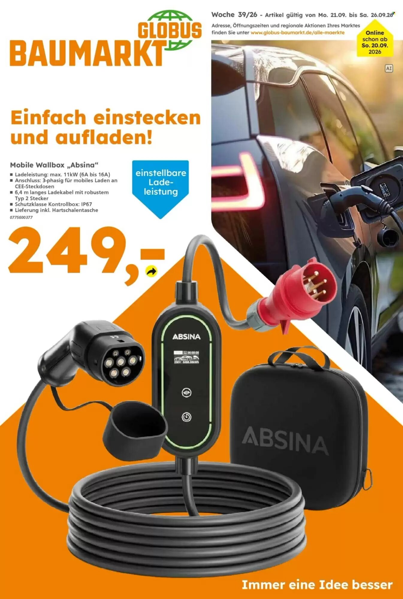 Globus Baumarkt Prospekt (ab 21.09.2026) zum Blättern - Seite 1