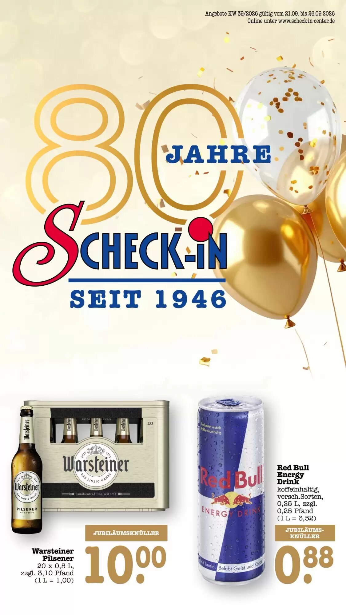 Scheck-in-Center Prospekt (ab 21.09.2026) zum Blättern - Seite 1