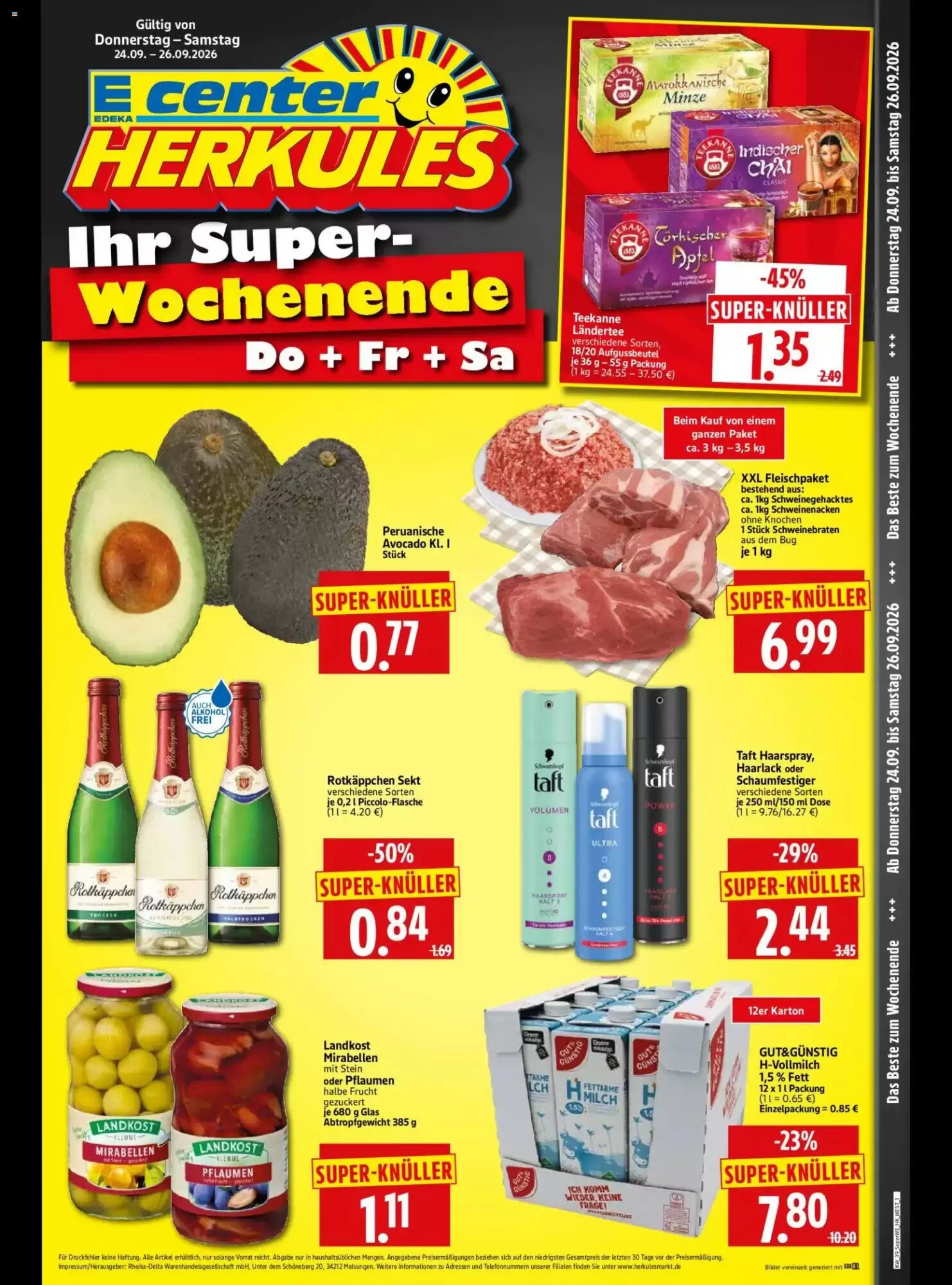 Edeka Herkules Prospekt (ab 24.09.2026) zum Blättern - Seite 1