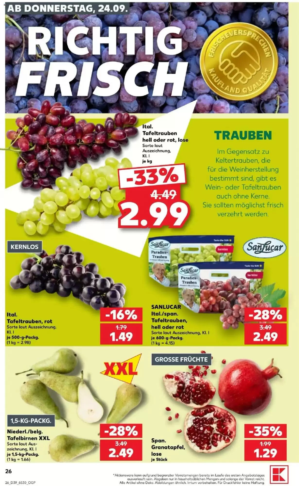 Kaufland Prospekt (ab 24.09.2026) zum Blättern - Seite 26
